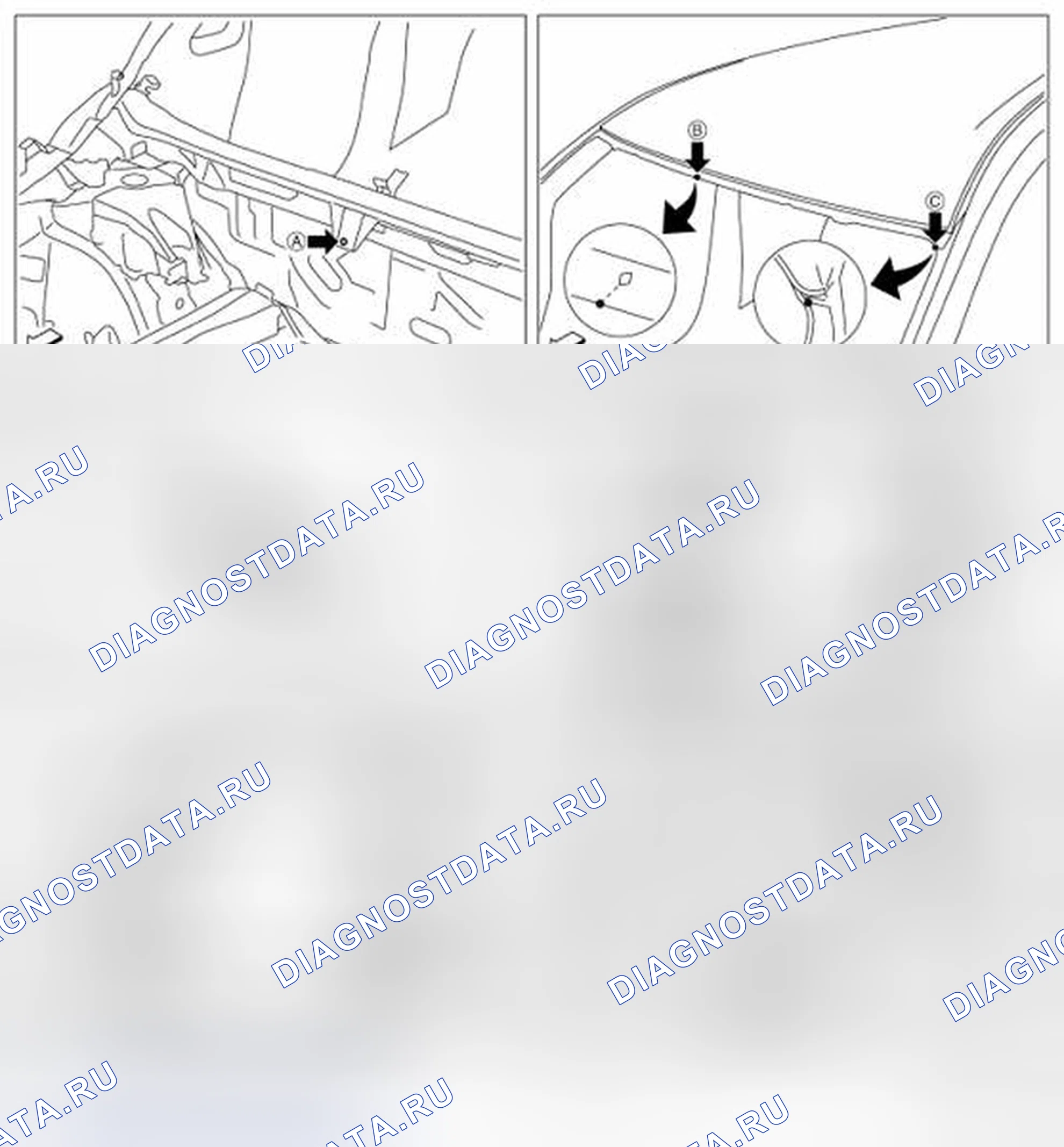 Рис. 276: ТОЧКИ ИЗМЕРЕНИЯ. Nissan Quest IV