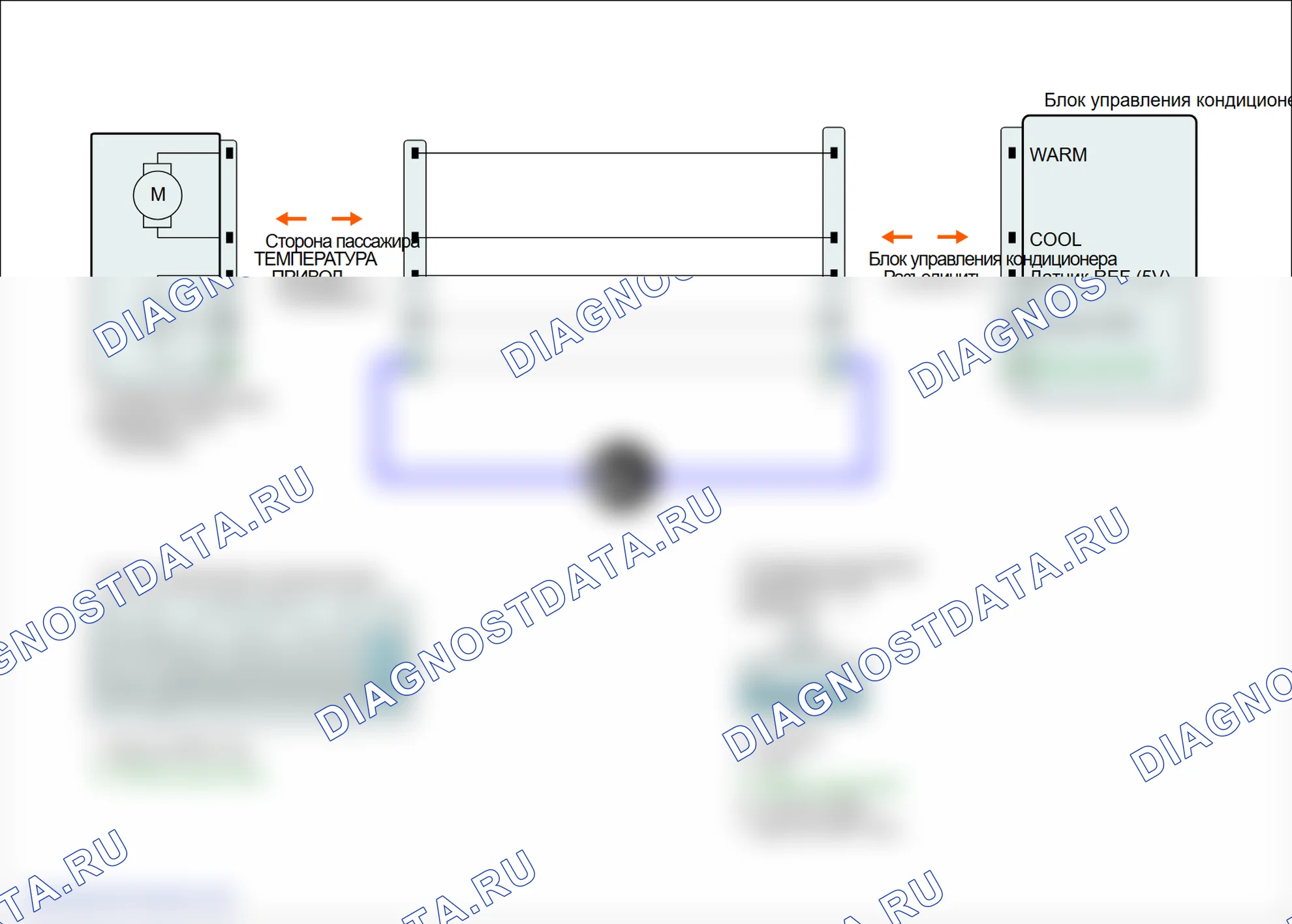 B1204: Потенциометр воздушной смеси открыт (низкий) пассажир. Hyundai Genesis BH