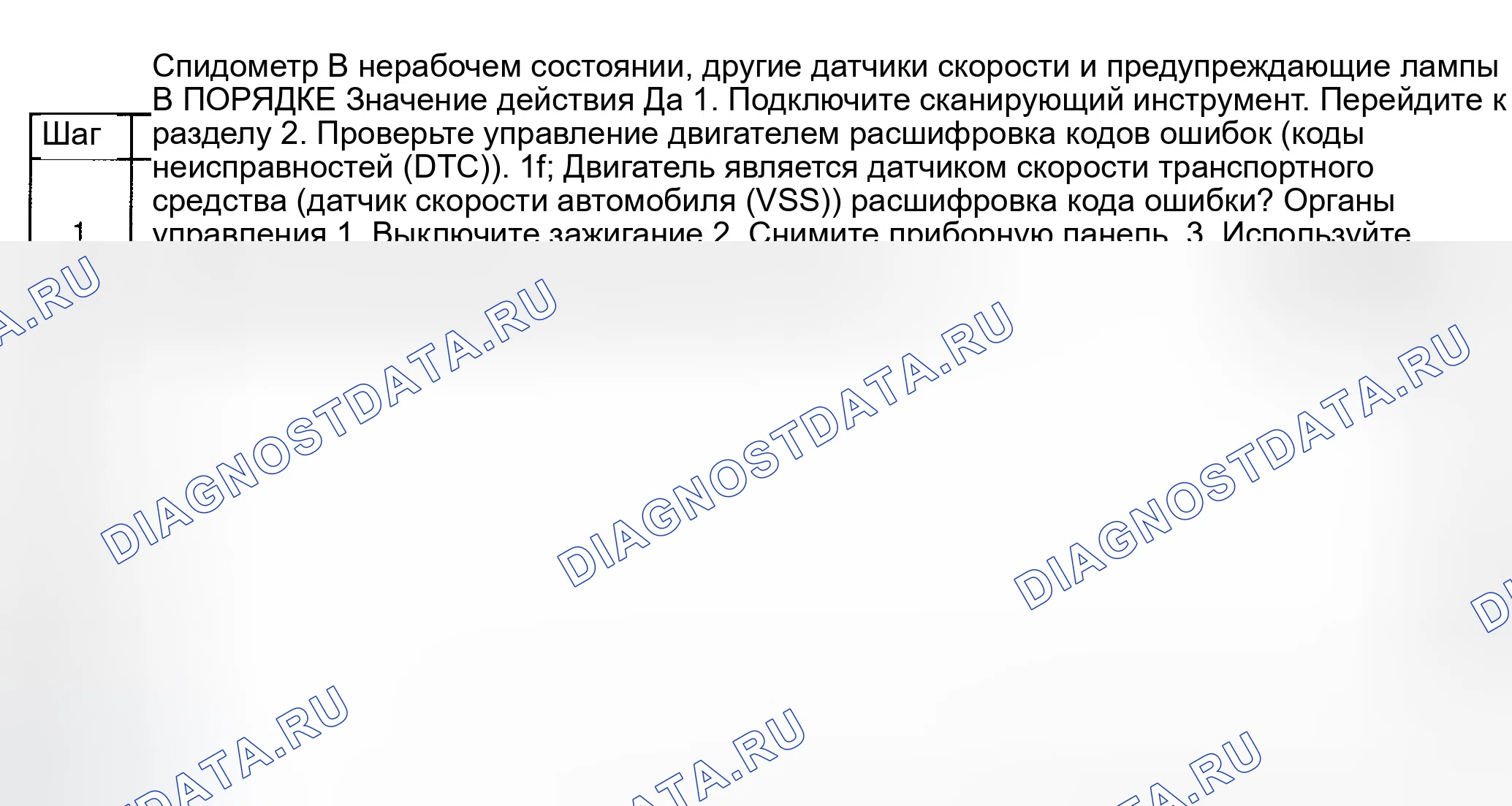 Рис. 44: Спидометр не работает, другие датчики и предупреждающие лампы в порядке. Daewoo Nubira II