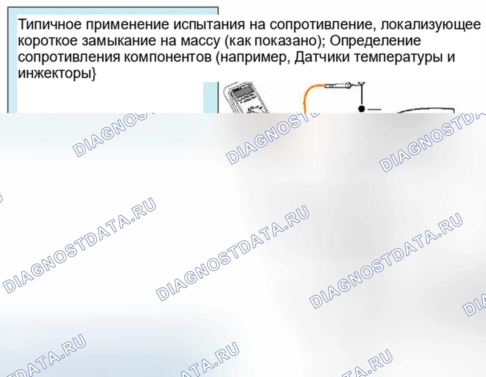 Рис. 272: DVOM показывает сопротивление (Ом) тестируемого компонента или цепи.. MINI Cooper S I