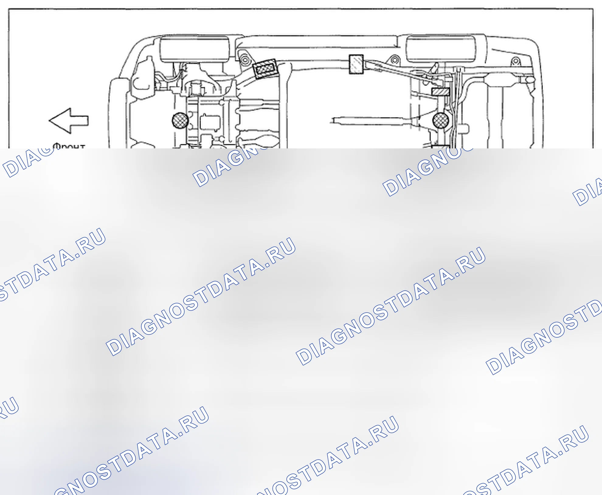 Рис. 57: МЕСТА ПОДЪЕМА И ПОДДЕРЖКИ ТРАНСПОРТНЫХ СРЕДСТВ. Toyota Land Cruiser 200