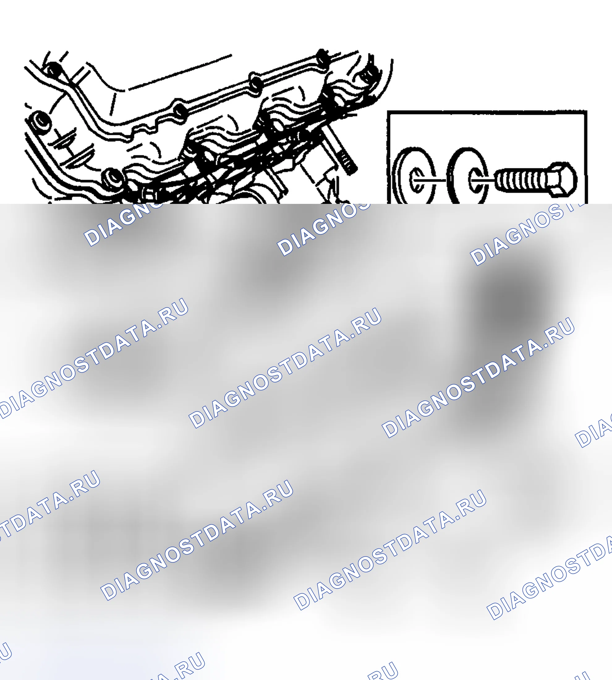 Рис. 680: Монтаж выпускного коллектора - слева. GMC Cab & Chassis Sierra 3500 GMT800 early