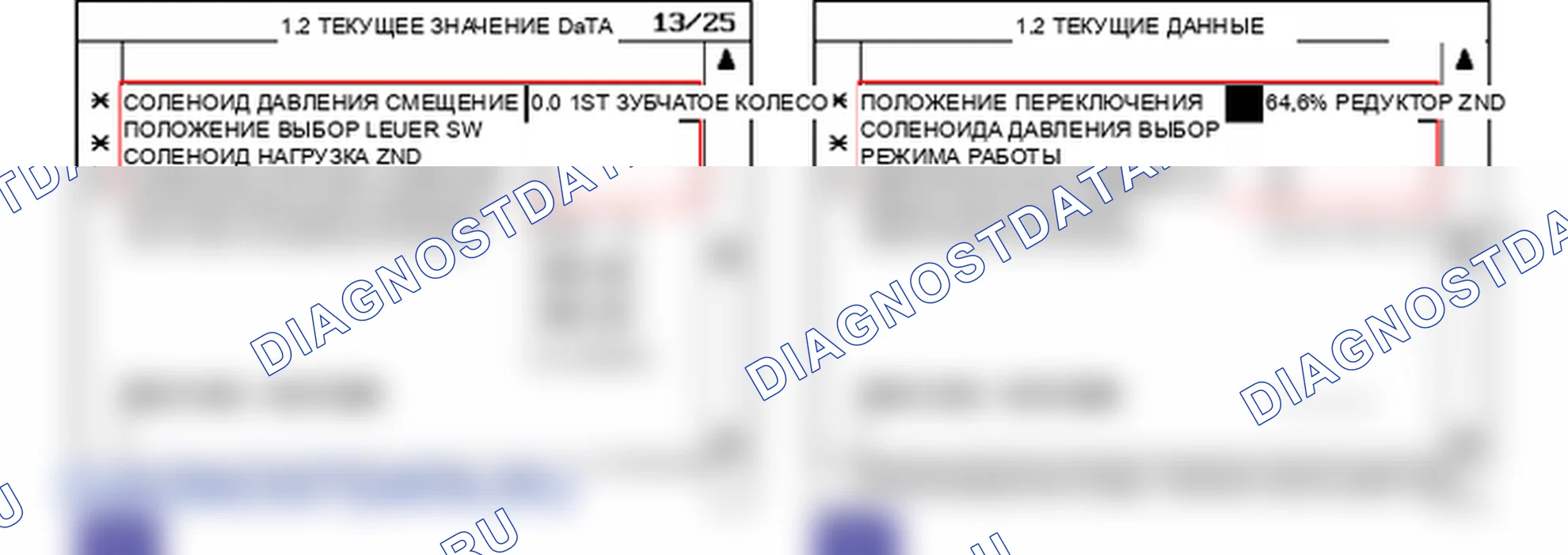 Данные диагностического сканера — P0748. Hyundai Santa Fe CM
