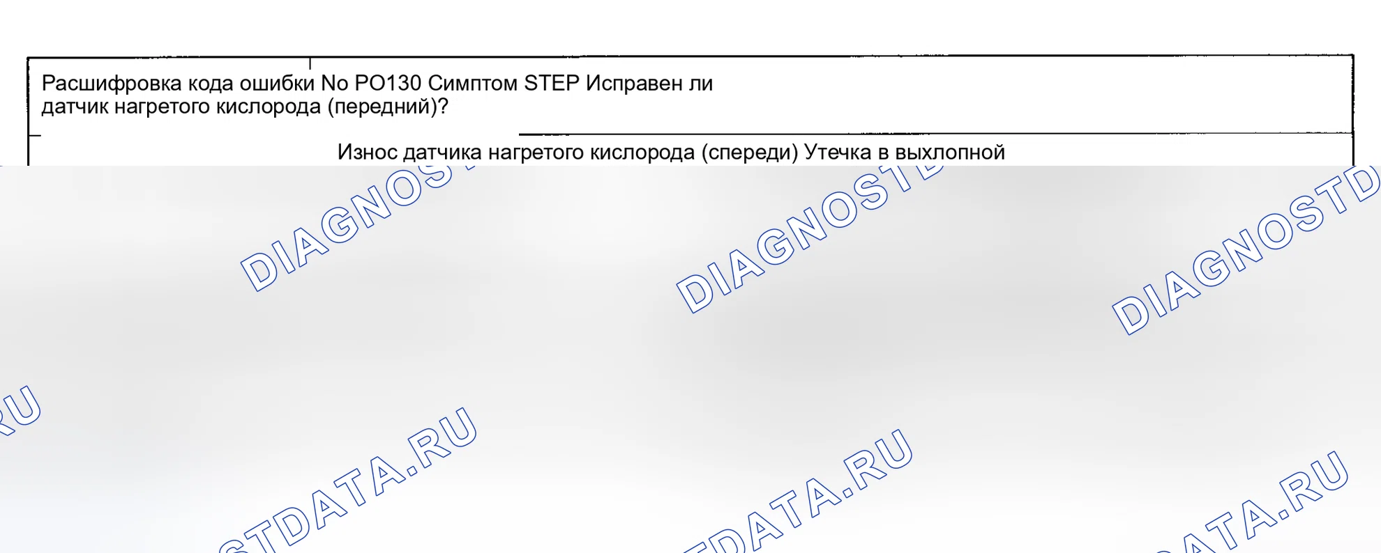 Рис. 15: расшифровка кода ошибки P0130: Неисправность кислородного датчика. Mazda Protege BH