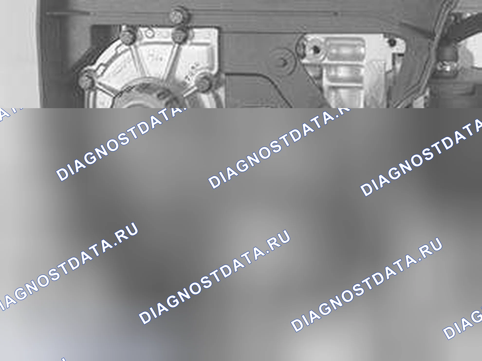 Рис. 877: СНЯТИЕ КРЫШКИ НАСОСА ОХЛАЖДАЮЩЕЙ ЖИДКОСТИ / ЗУБЧАТОГО РЕМНЯ. Volvo XC90 I