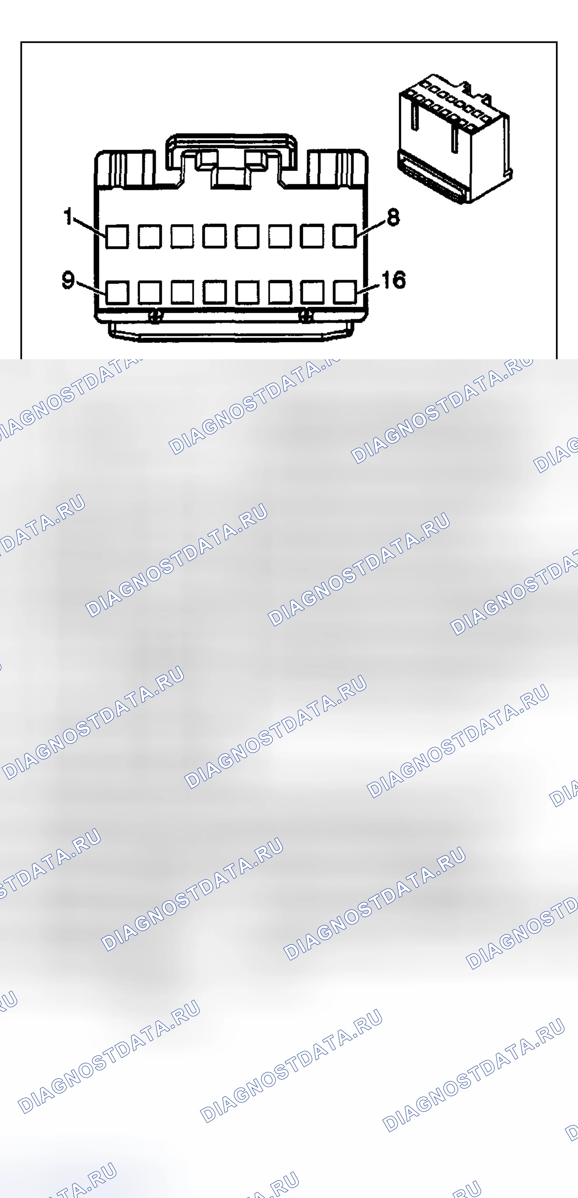 Рис. 60: Вид с торца разъема сотовой связи. Chevrolet Impala VIII