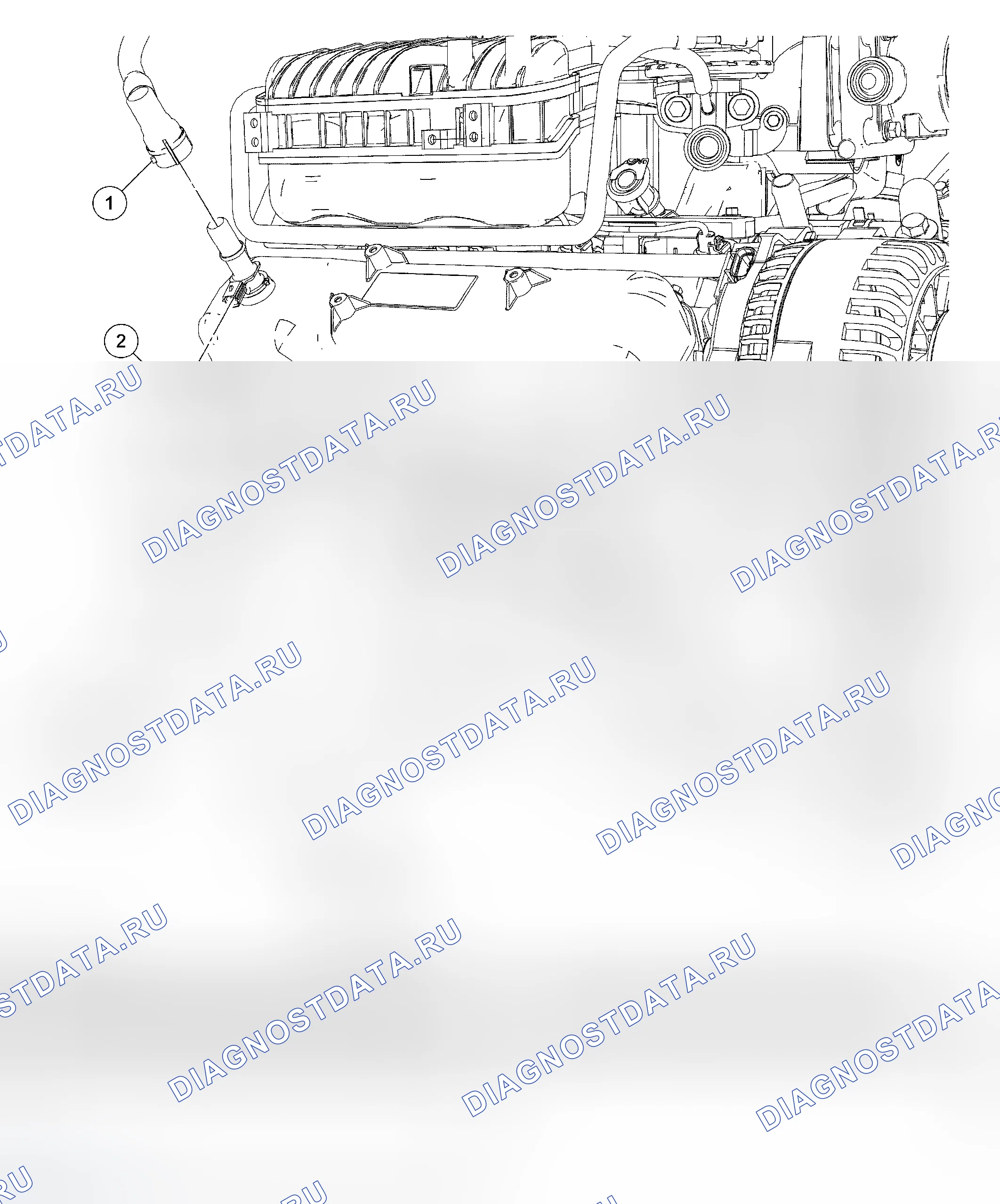Рис. 1448: Крышка клапана - правая. Ford Pickup F350 Super Duty 