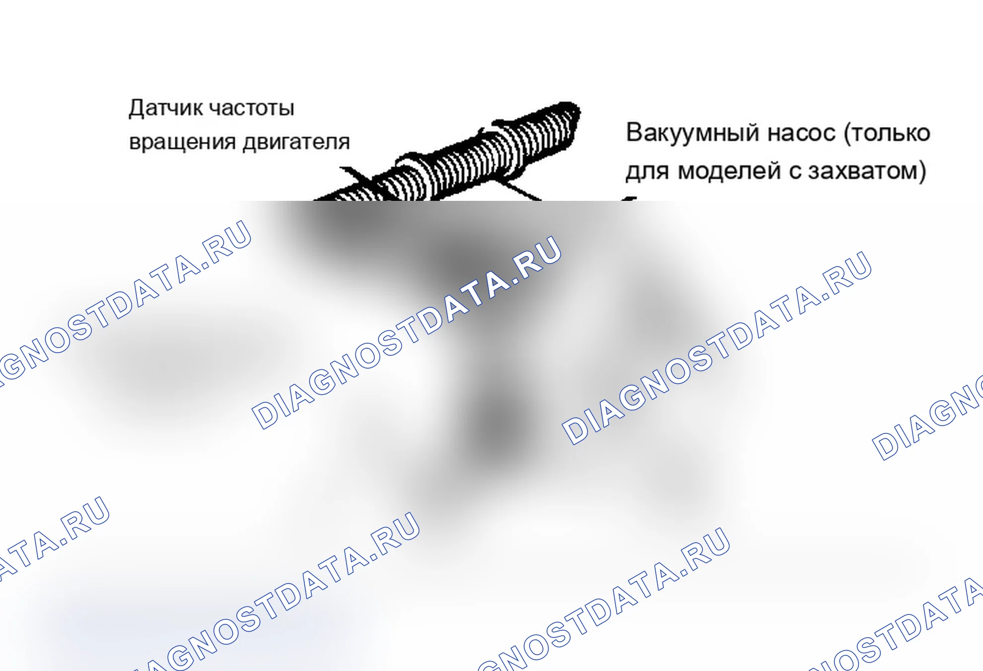Рис. 12: Расположение датчика частоты вращения двигателя (только для моделей с захватом). Chevrolet Cab & Chassis K30 