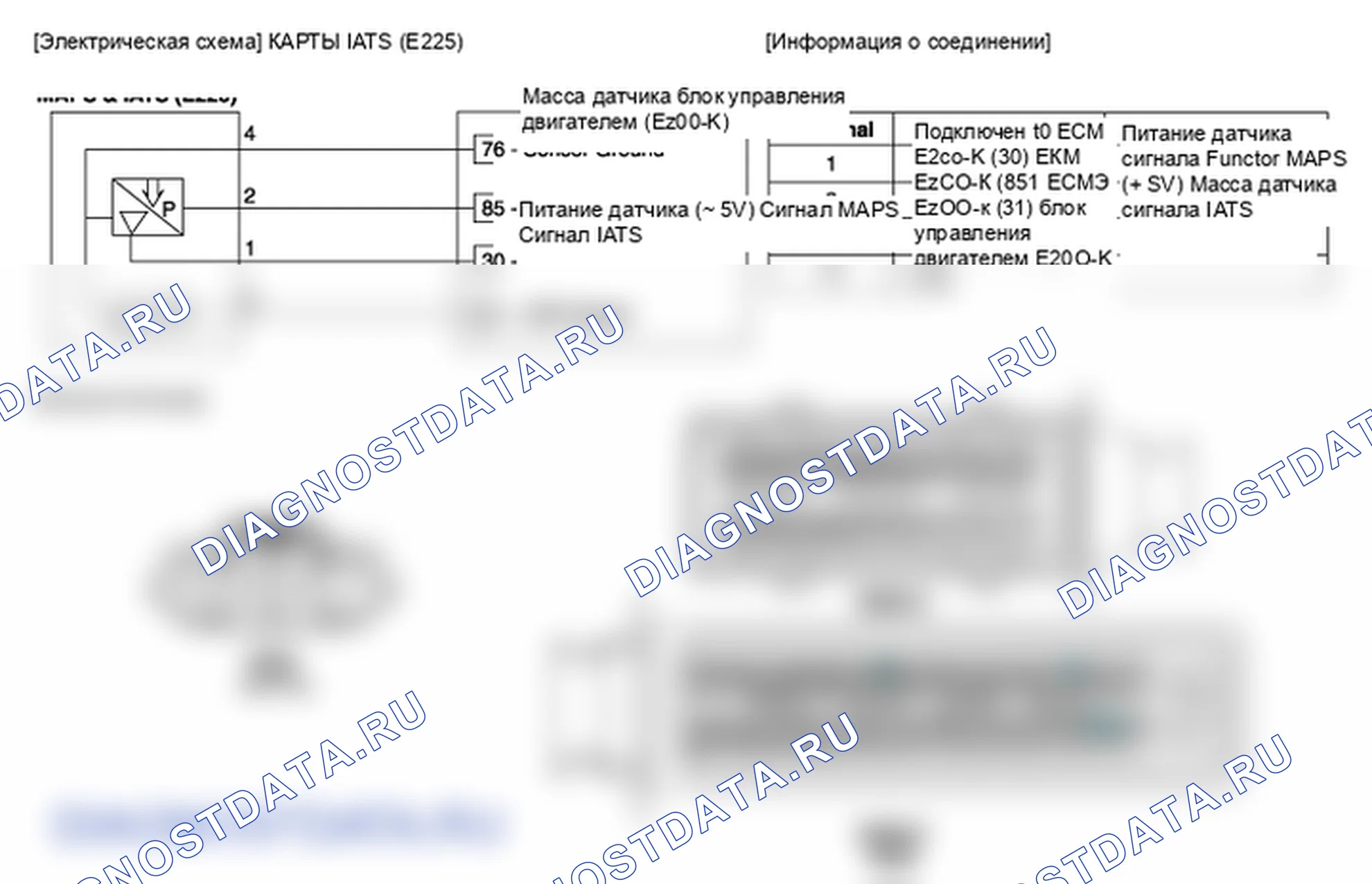 Фрагмент электросхемы: Датчик абсолютного давления впускной коллектор (MAPS). Hyundai GRAND i10/Xcent BA