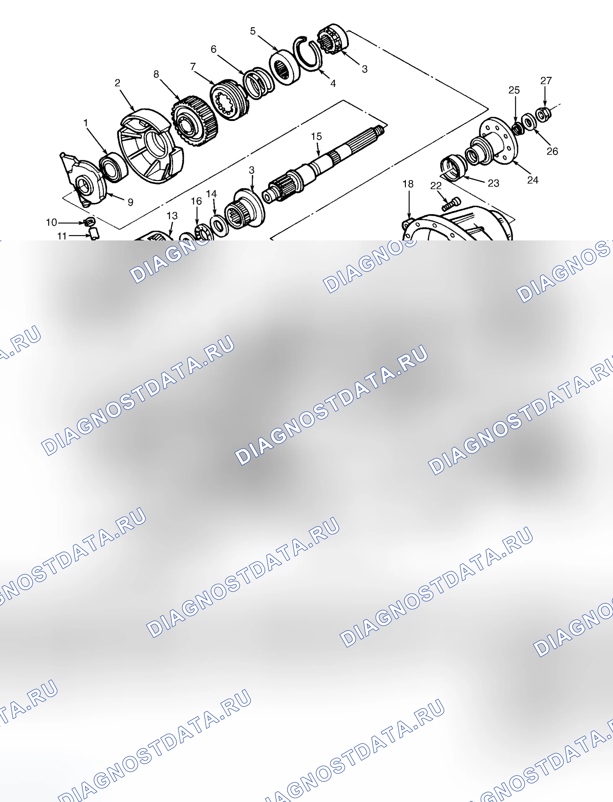 Рис. 23: КАПИТАЛЬНЫЙ РЕМОНТ раздаточной коробки. Ford Cab & Chassis F350 