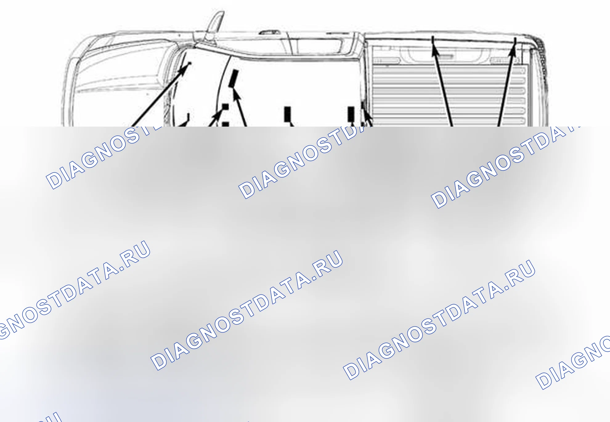 Рис. 11: ОПИСАНИЕ внутреннего освещения. RAM Pickup 2500 