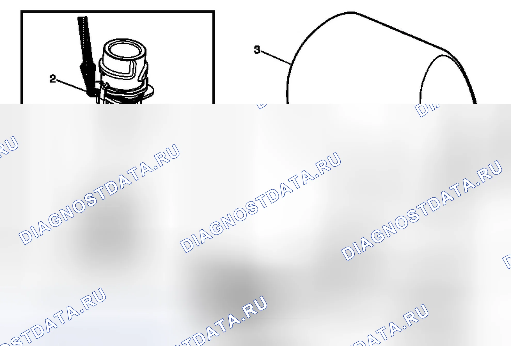Рис. 8: Замена подголовника сиденья водителя или пассажира (без AHS). Buick Regal V