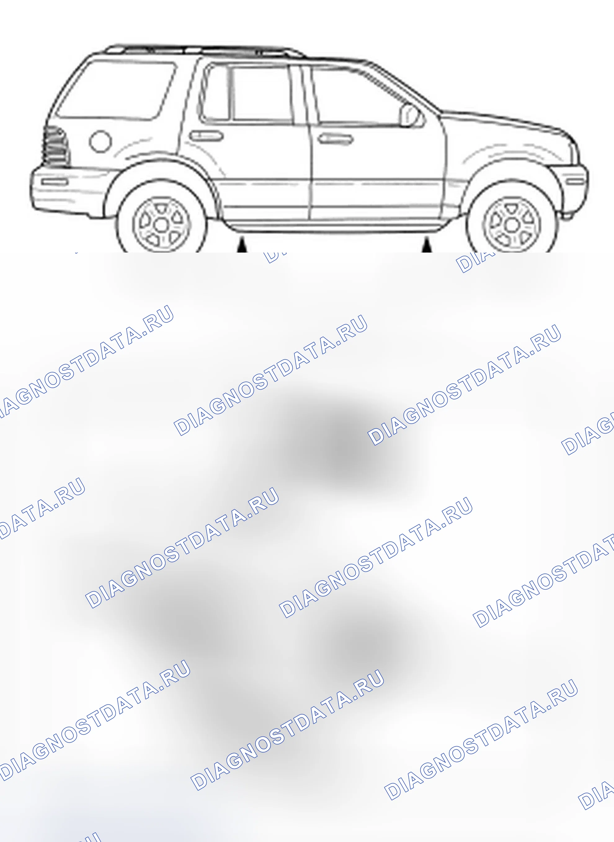 Рис. 1: Точки домкрата. Ford Explorer IV
