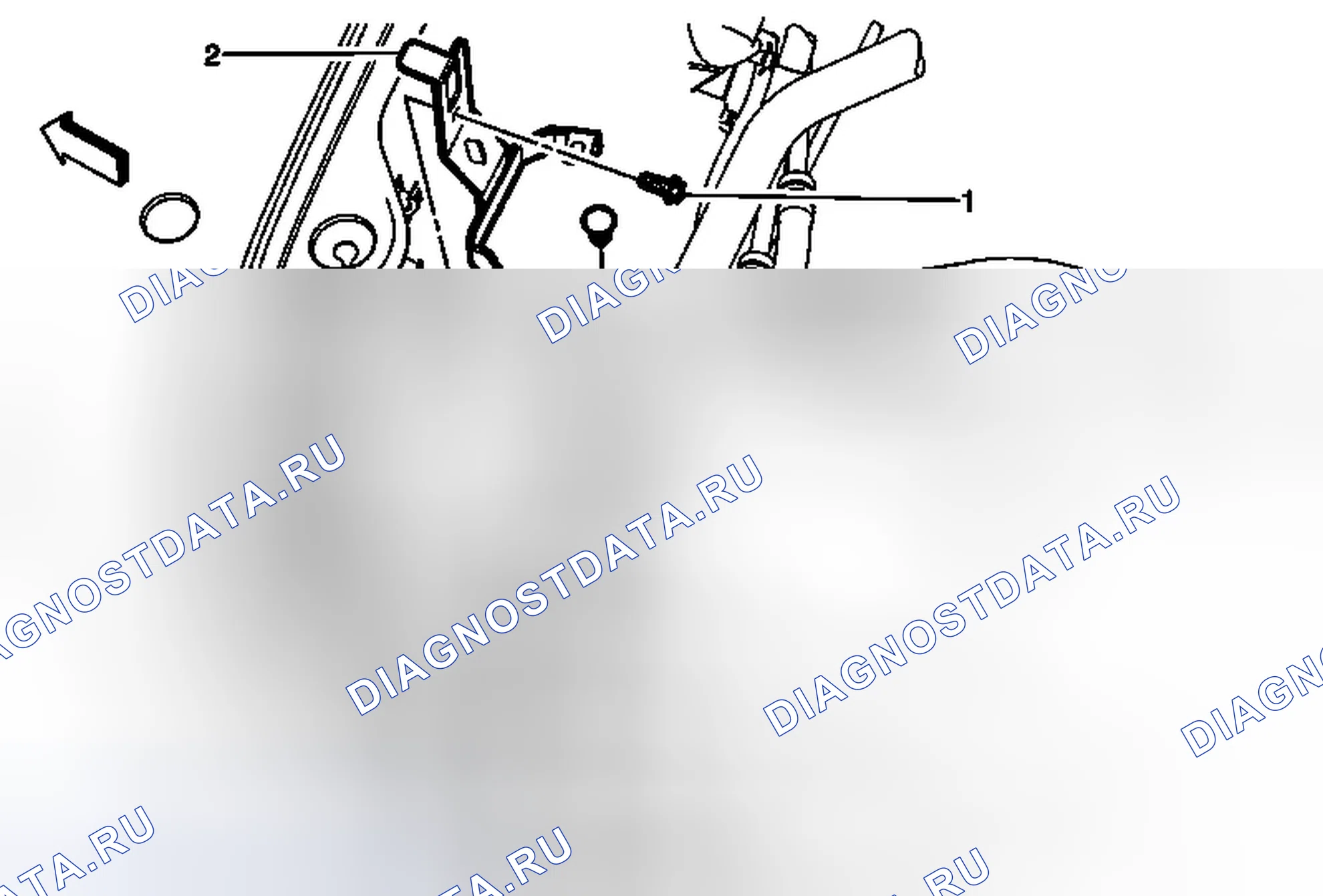 Рис. 253: Замена кронштейна резервуара регенерации хладагента. Chevrolet Malibu VIII рестайлинг