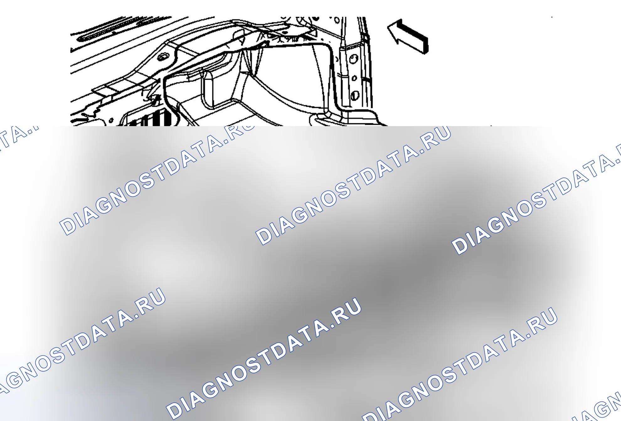 Рис. 106: Замена ковра передней панели пола - правая сторона. Kia Rio II рестайлинг