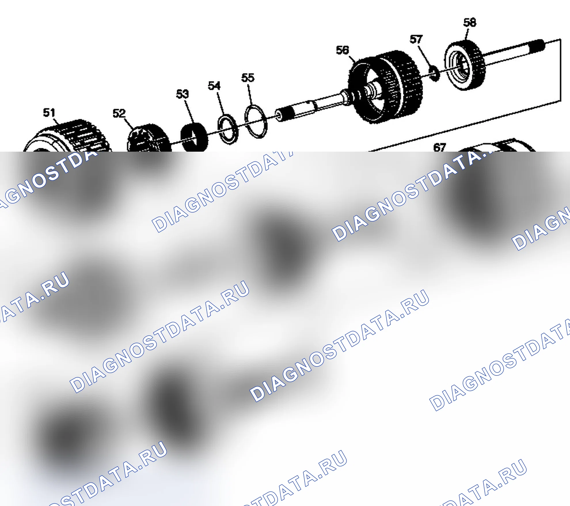 Рис. 228: Узлы сцепления и связанные с ними детали. Chevrolet Express G1500 