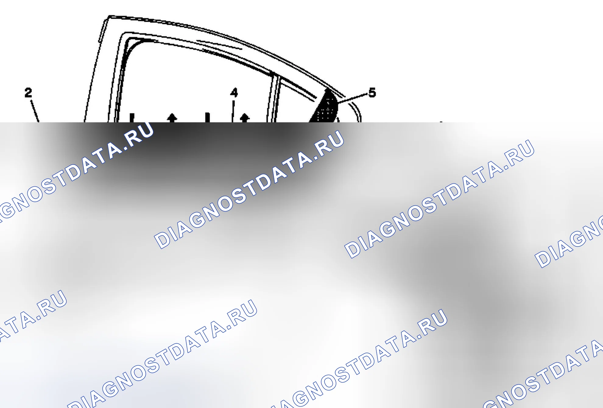 Рис. 17: Замена дверного оконного ремня на задней стороне (верхняя). Chevrolet Volt I
