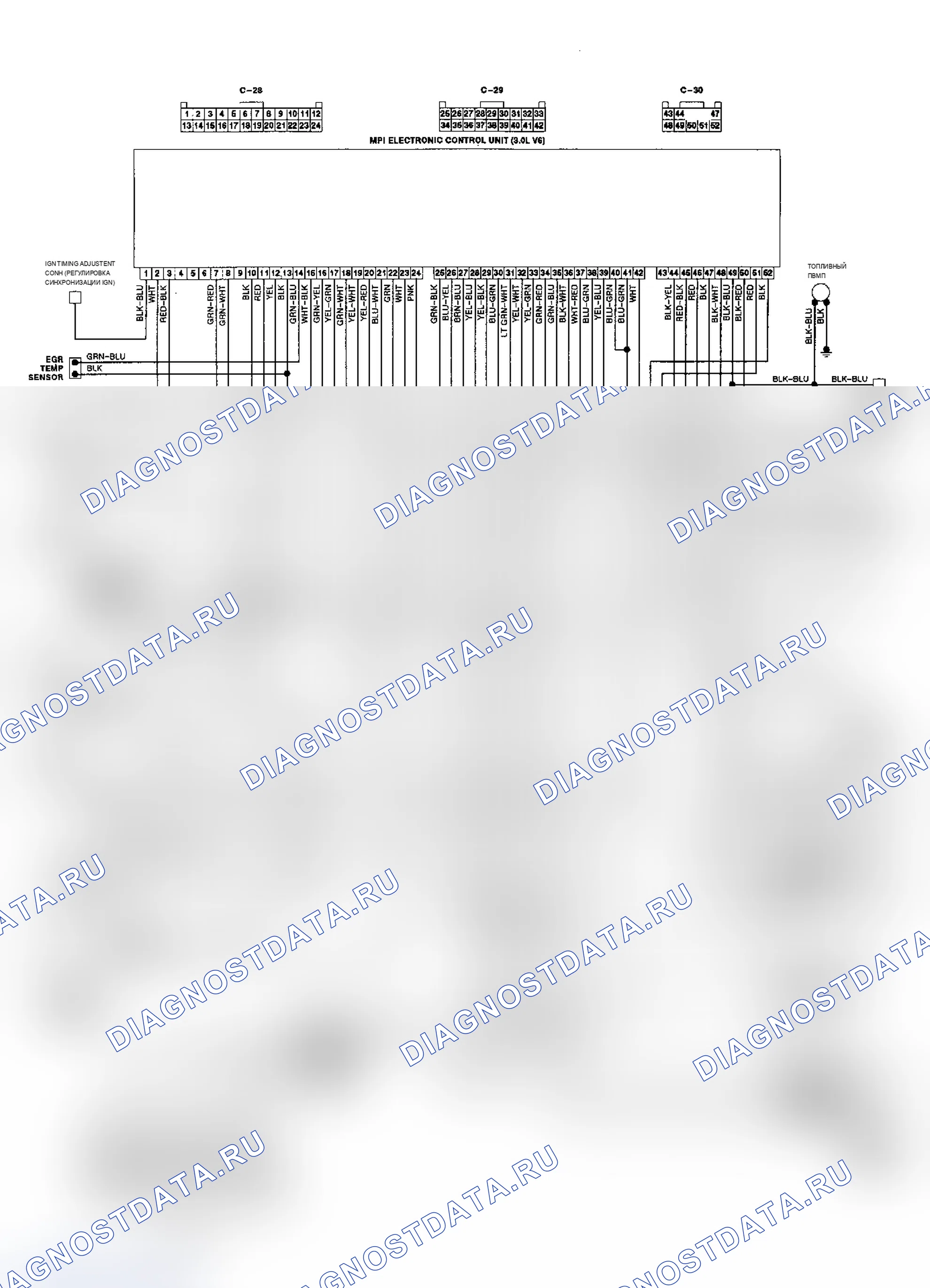 Рис. 11: электросхема системы Sigma CEC 3.0L. Mitsubishi Mirage III