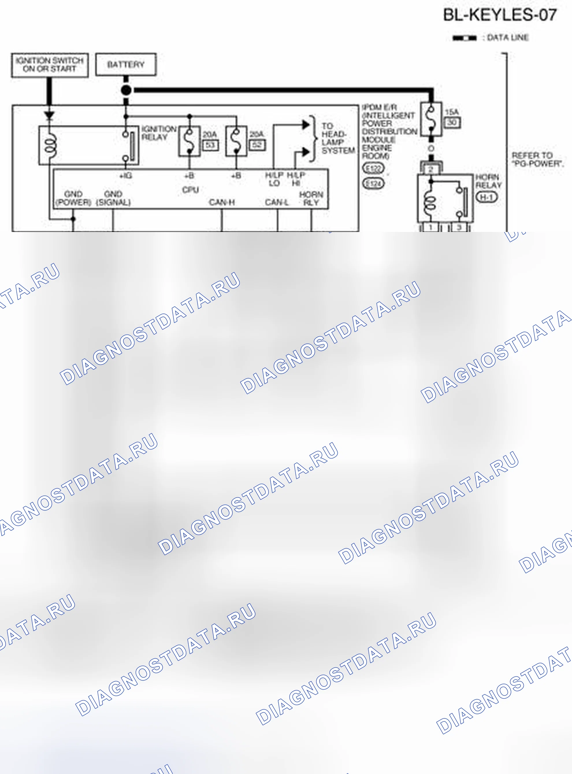 Рис. 89: Bl-KEYLES-07 - электросхема (кабина экипажа). Nissan Frontier D40