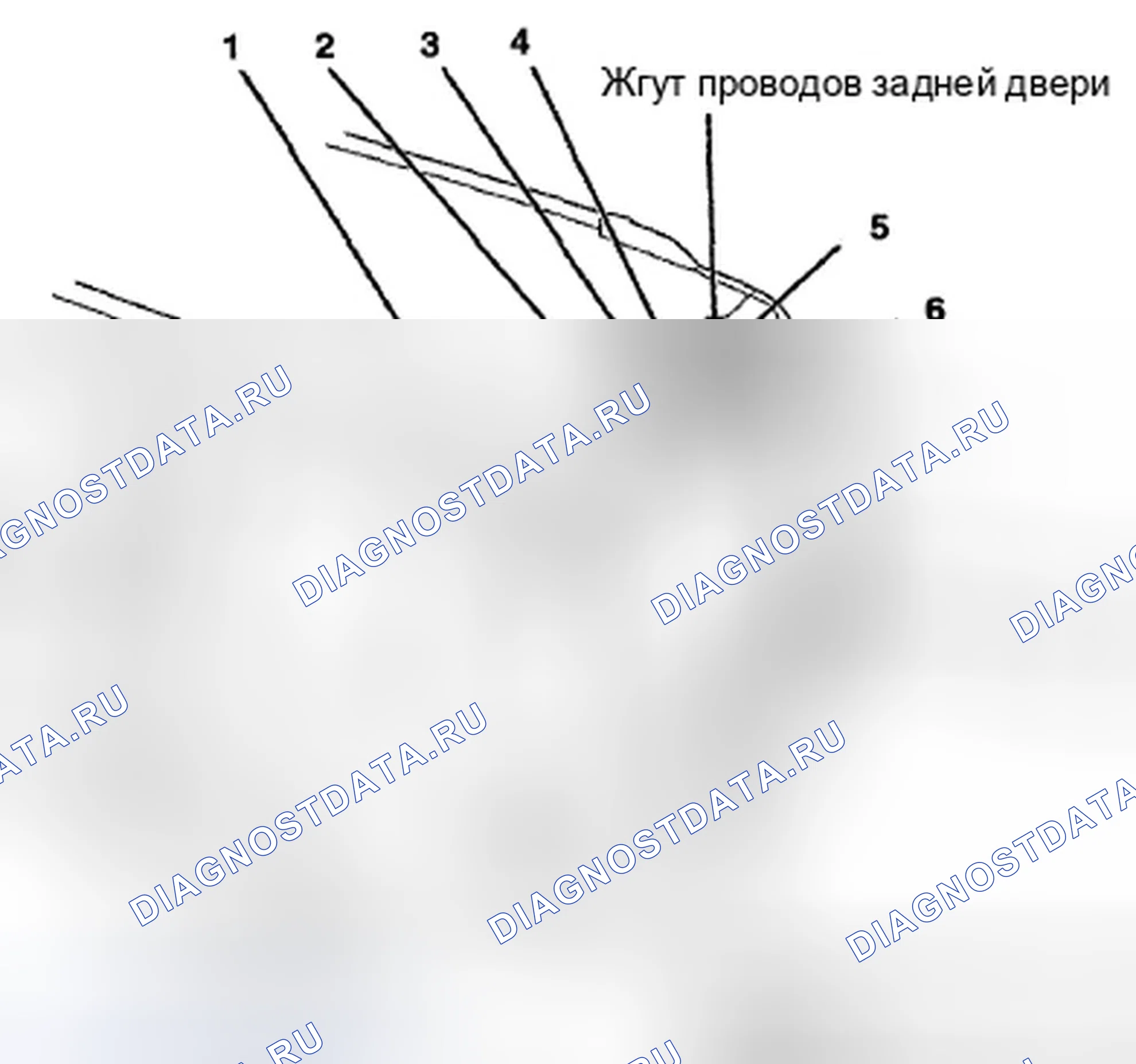Рис. 530: Идентификация соединителей жгутов проводов заднего окна и задней двери (стр. 203-34). Honda Pilot II