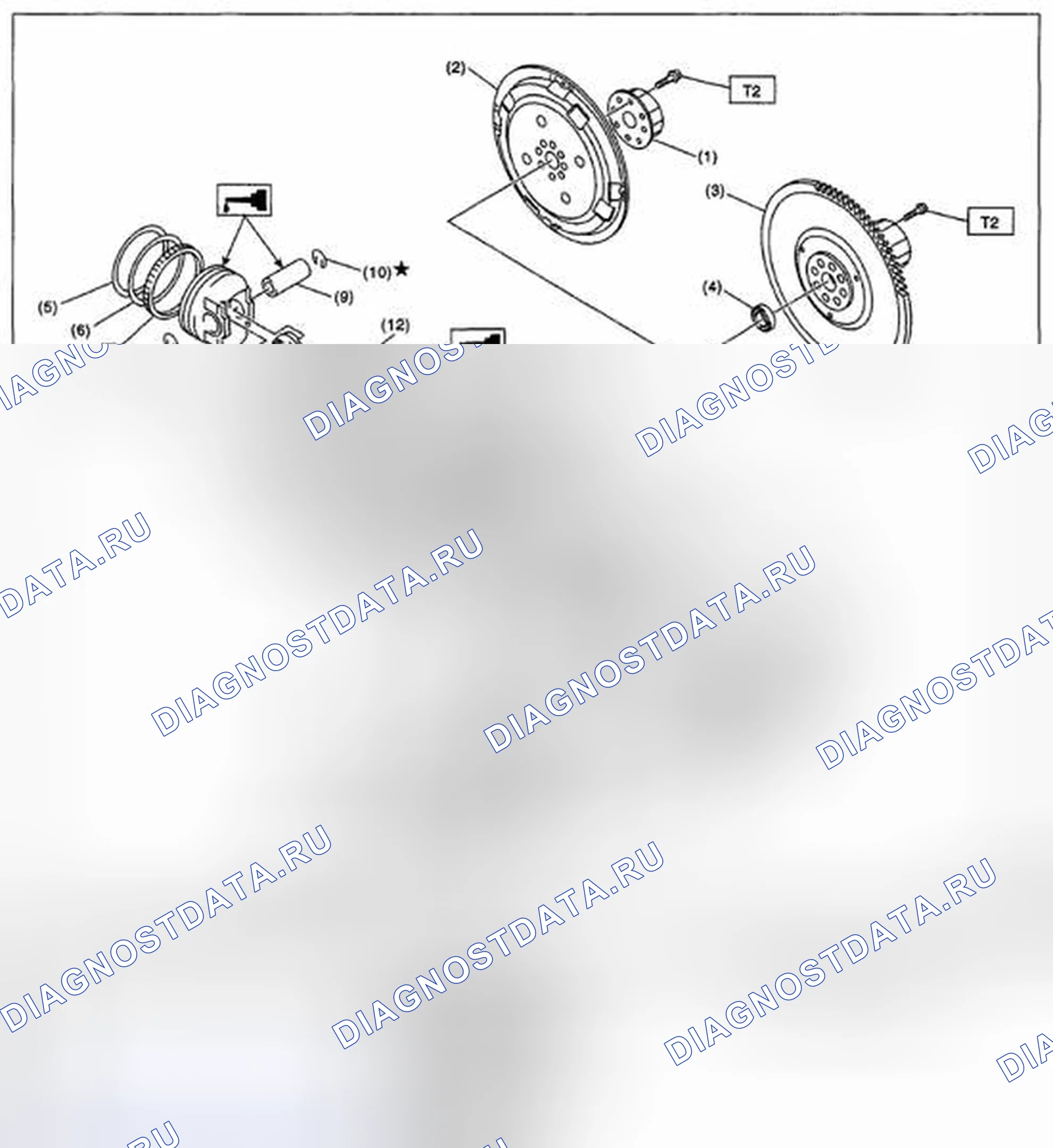 Рис. 346: КОЛЕНЧАТЫЙ ВАЛ И ПОРШЕНЬ. Subaru Impreza GH