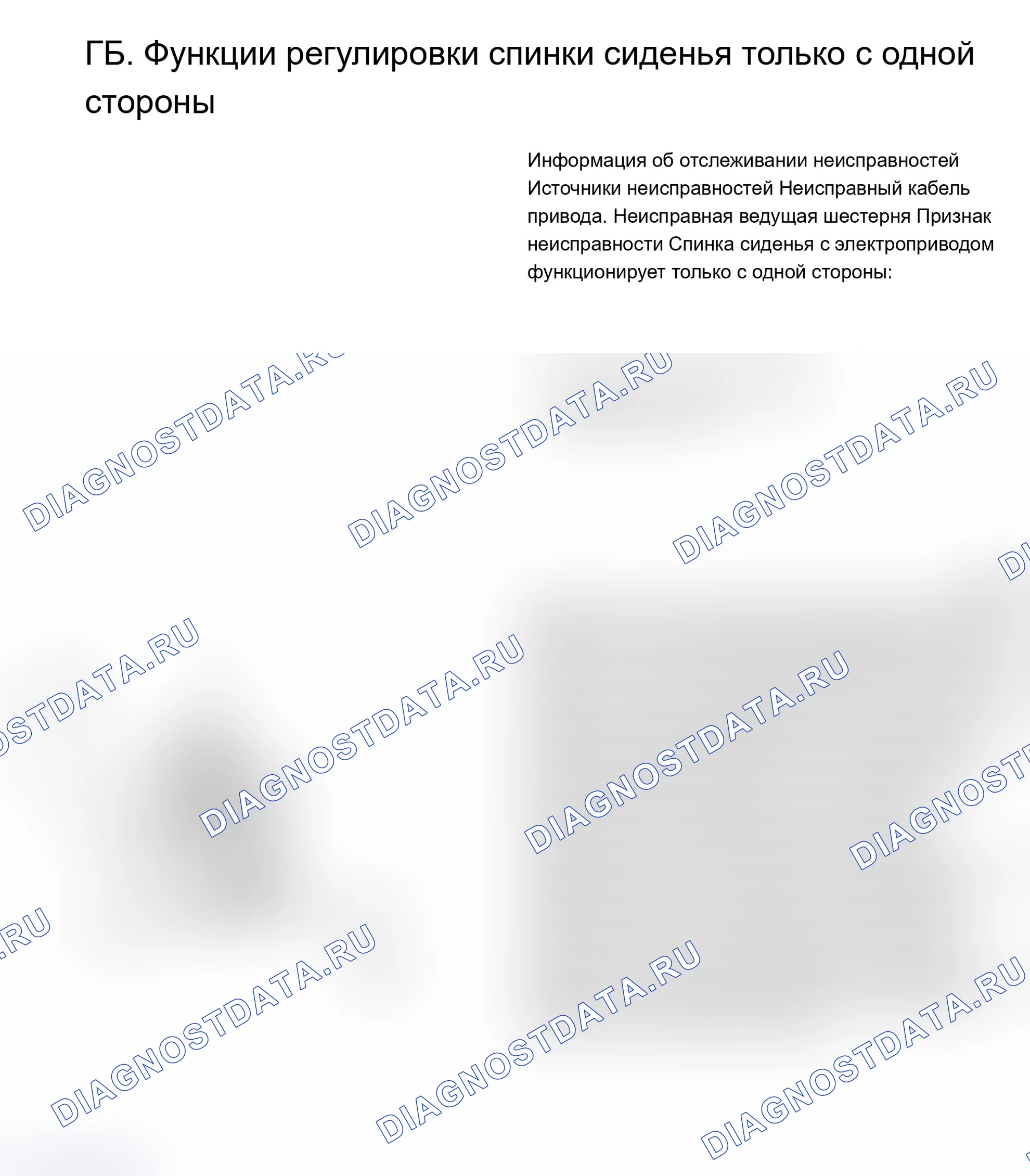 Рис. 12: ТЕСТ GB: ФУНКЦИИ РЕГУЛИРОВКИ СПИНКИ СИДЕНЬЯ - ТОЛЬКО С ОДНОЙ СТОРОНЫ. Volvo 960 I рестайлинг