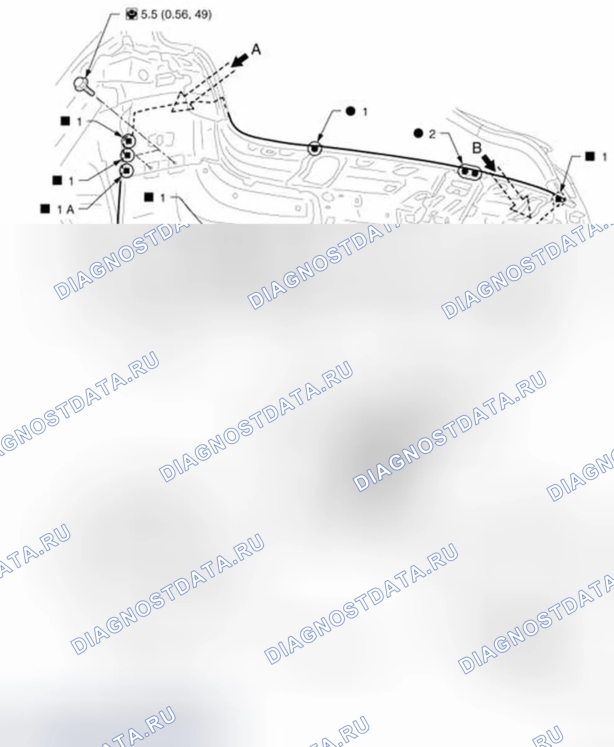 Рис. 212: Поперечина заднего конца. Infiniti FX35 II рестайлинг