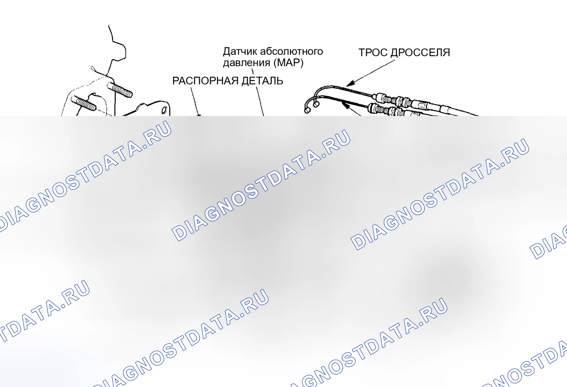Рис. 344: Снятие / установка корпуса дроссельной заслонки. Honda Odyssey II