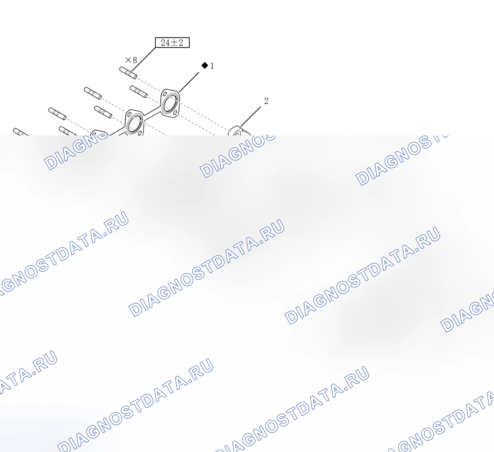 Схема расположения выпускного коллектора — Great Wall Wingle-7. Great-Wall Wingle 7 I