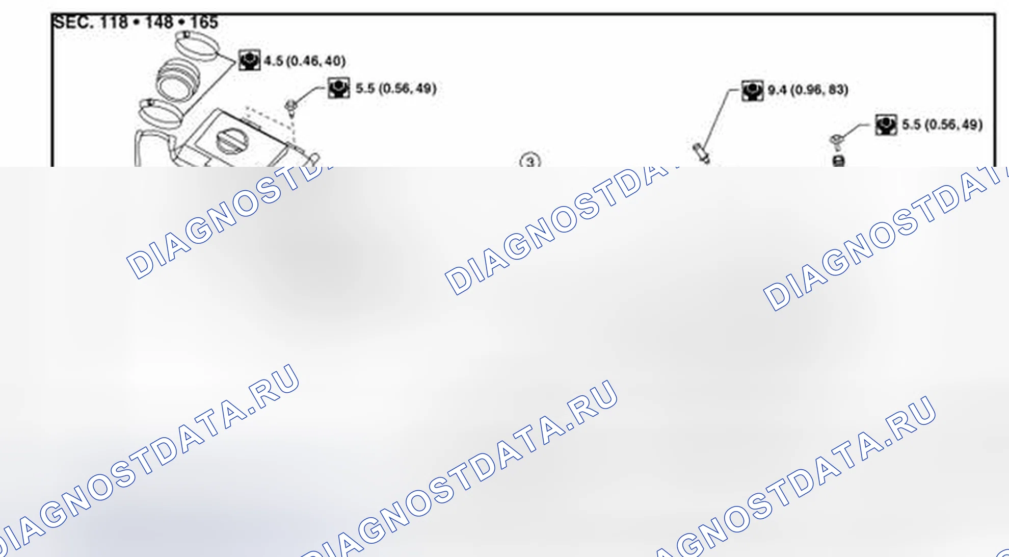 Рис. 38: ФИЛЬТР ВОЗДУХООЧИСТИТЕЛЯ: покомпонентный вид. Nissan Pathfinder III рестайлинг