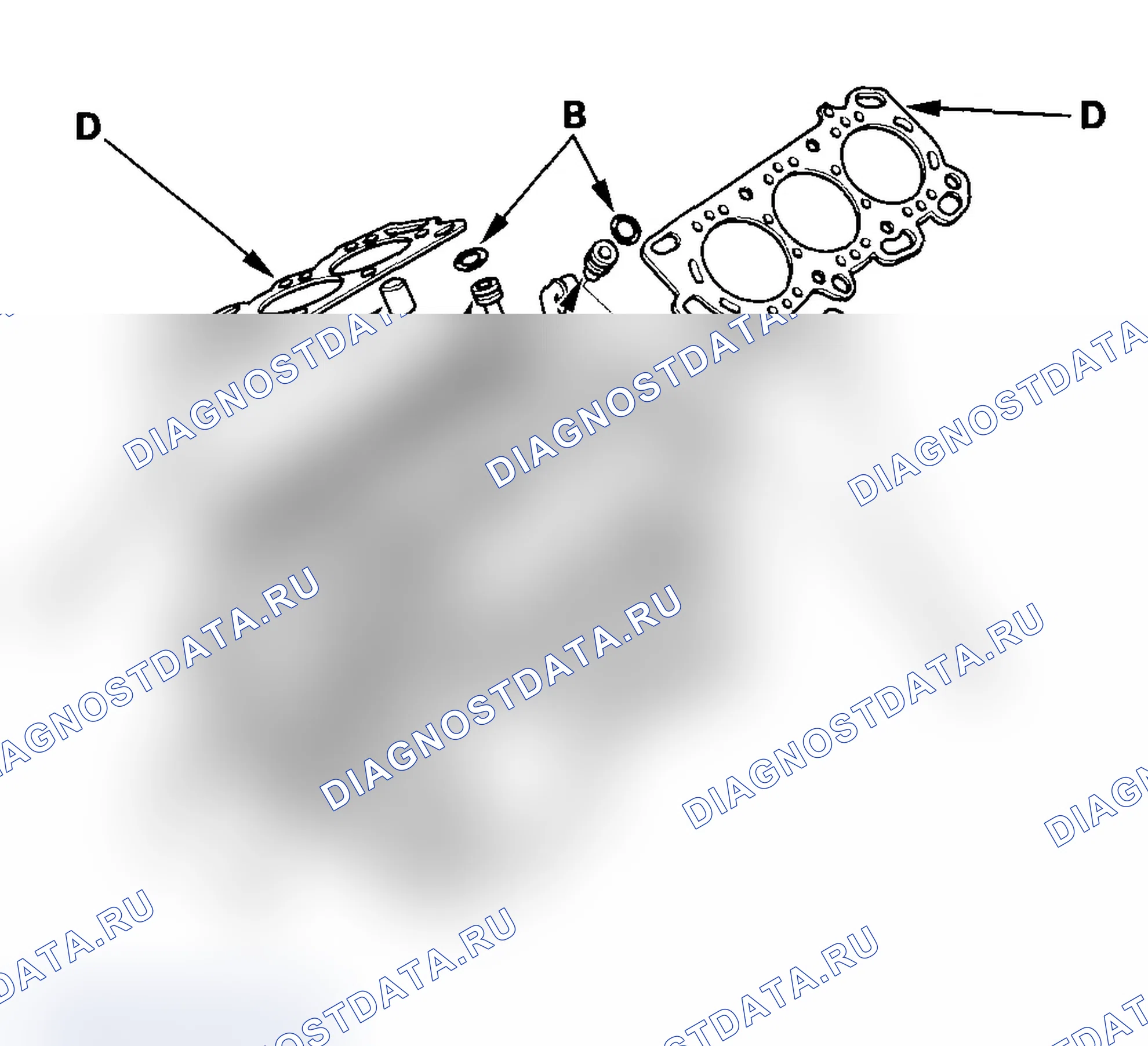 Рис. 205: Установка головки цилиндров. Acura MDX I