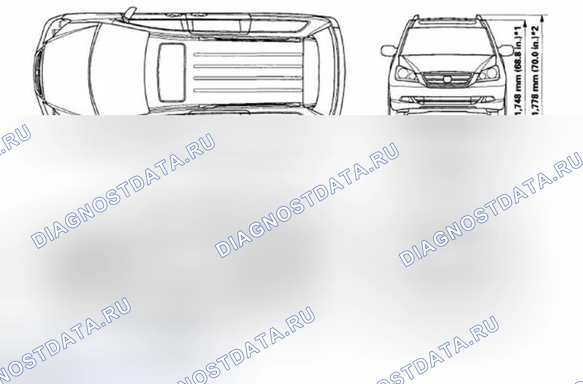 Рис. 1: Определение характеристик кузова (модель 07). Honda Odyssey IV