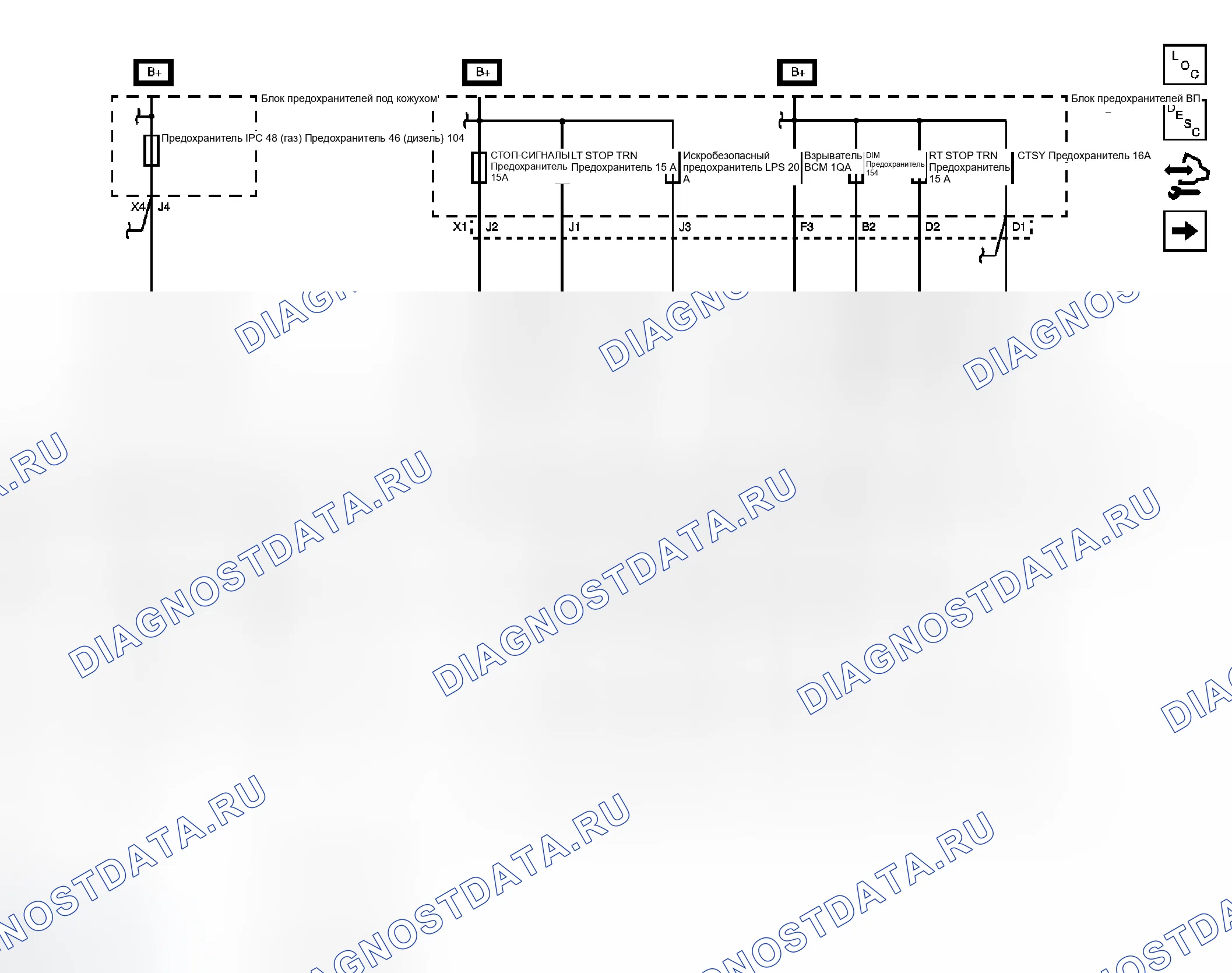 Рис. 8: Схема системы управления кузовом. GMC Sierra 2500 HD 