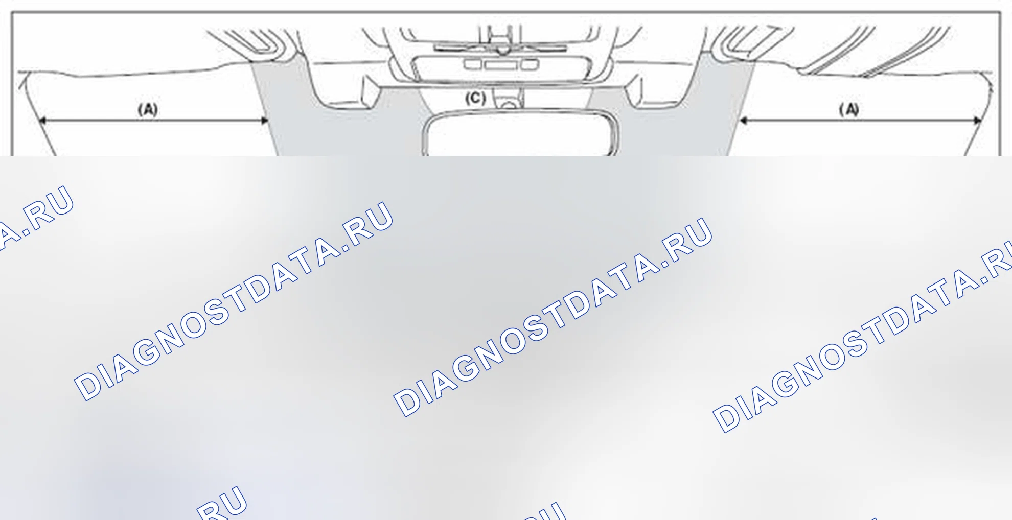 Рис. 13: ЛОБОВОЕ СТЕКЛО И ПРИБОРНАЯ ПАНЕЛЬ. Subaru Forester SJ