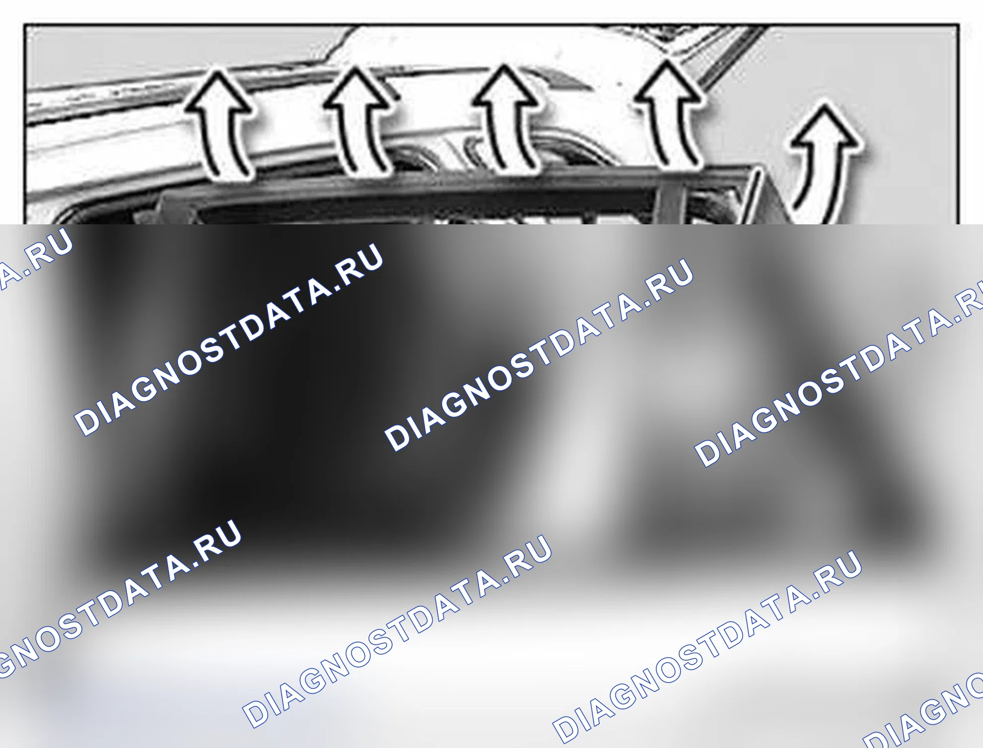 Рис. 1032: 51 34 380 Снятие и установка/замена декоративной планки на задней двери (вверху), слева или справа. BMW X6 M E71