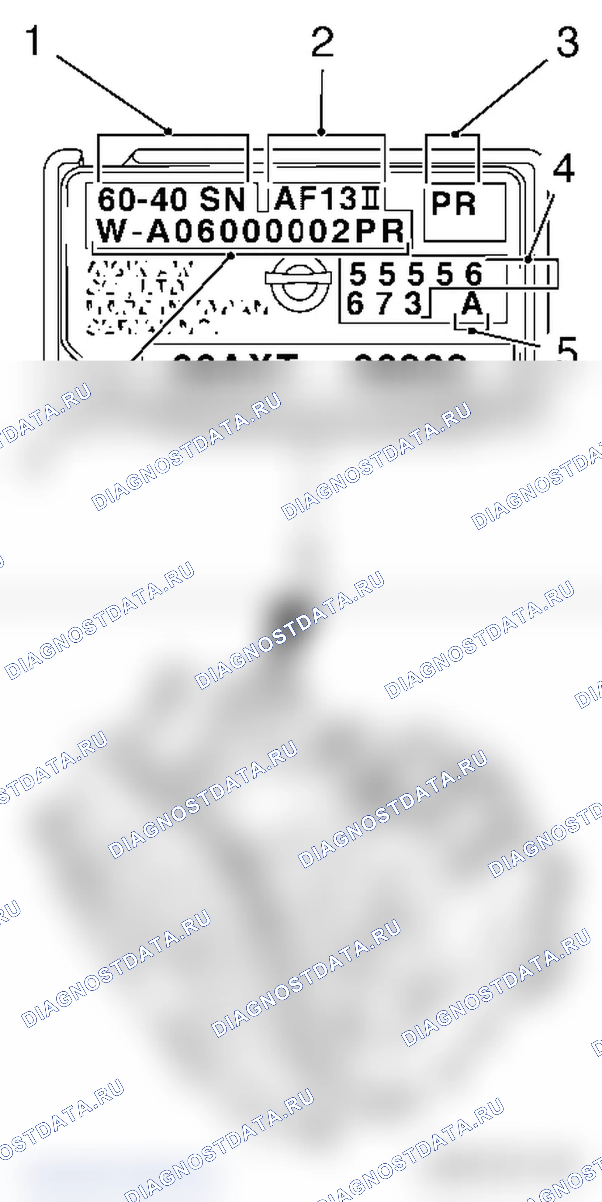 Обозначение автоматической коробки передач (AF13-II). Opel Corsa D