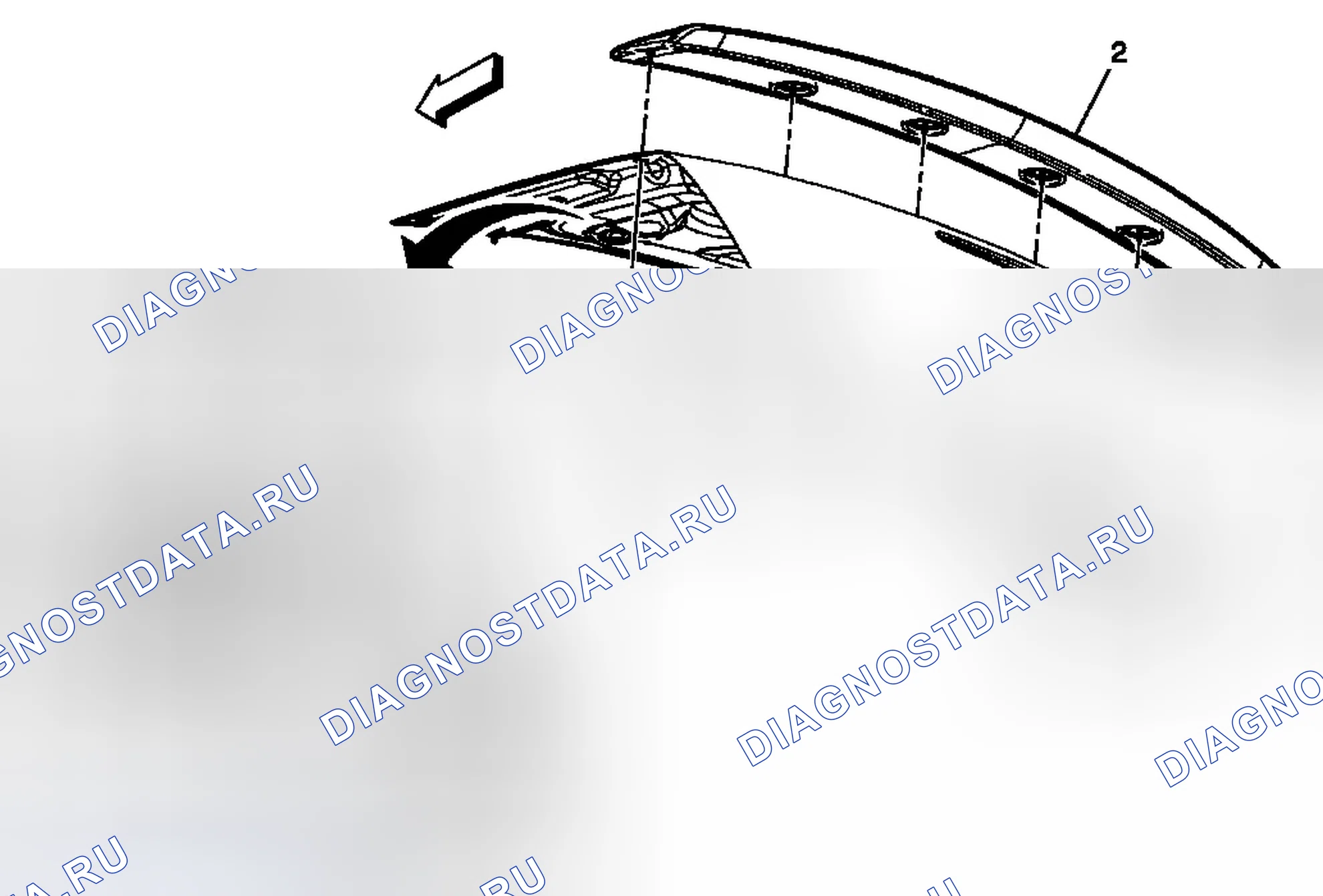 Рис. 20: Замена заднего спойлера. Chevrolet Malibu VII