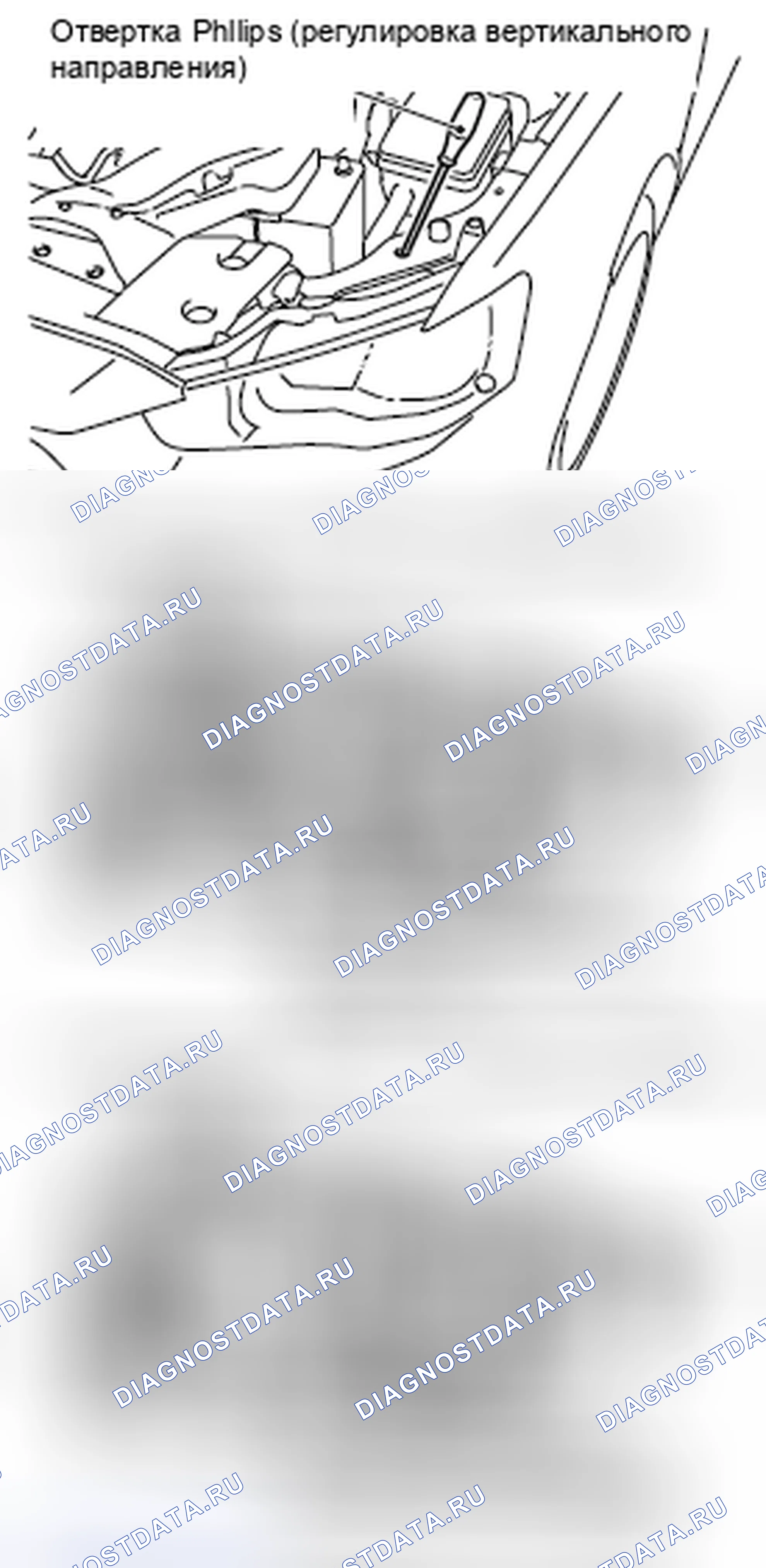 Рис. 64: РЕГУЛИРОВКА ФАР (БЛИЖНИЙ СВЕТ). Mazda MX-5 NB