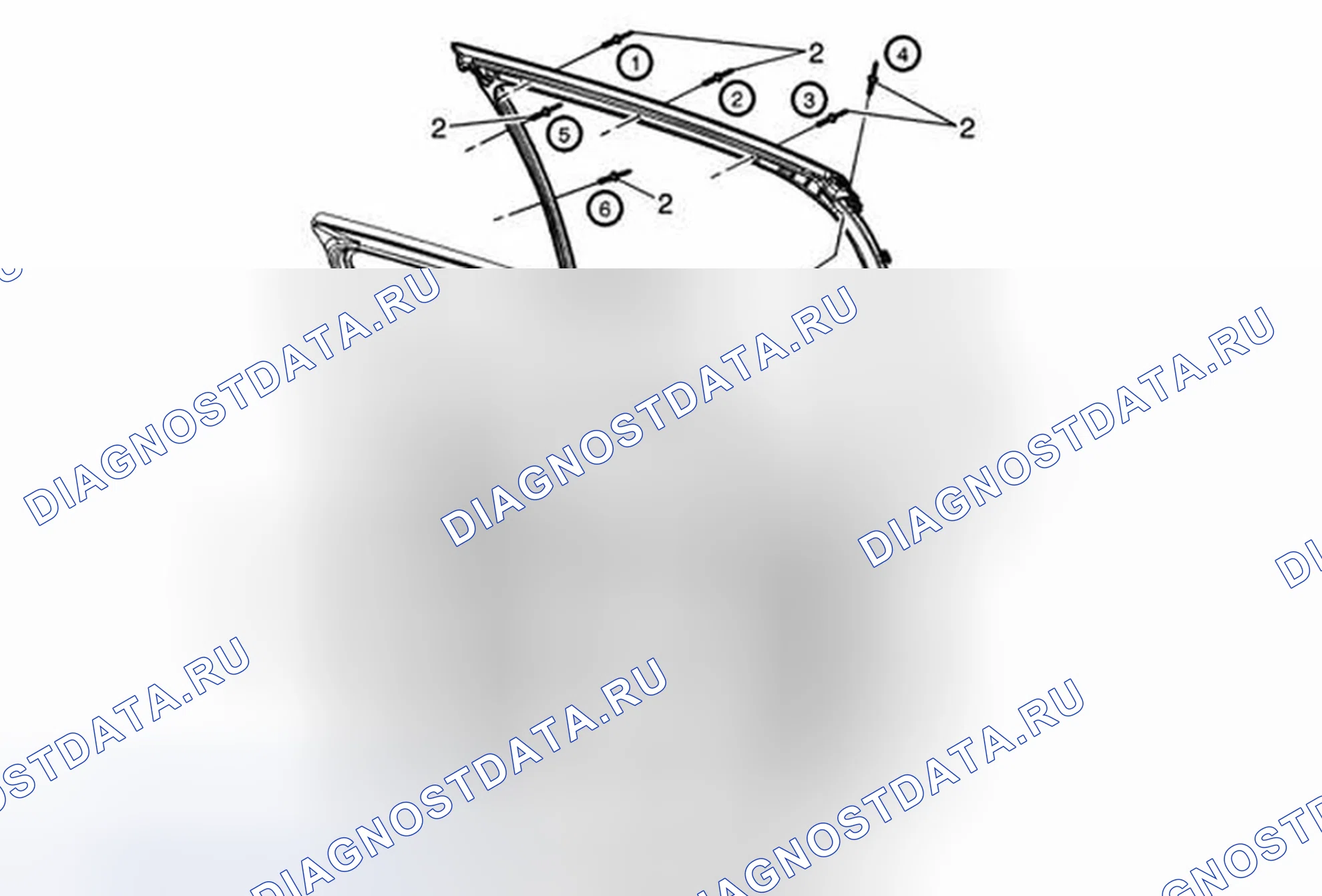 Рис. 15: Замена погодной полосы заднего бокового дверного окна. Chevrolet Impala IX