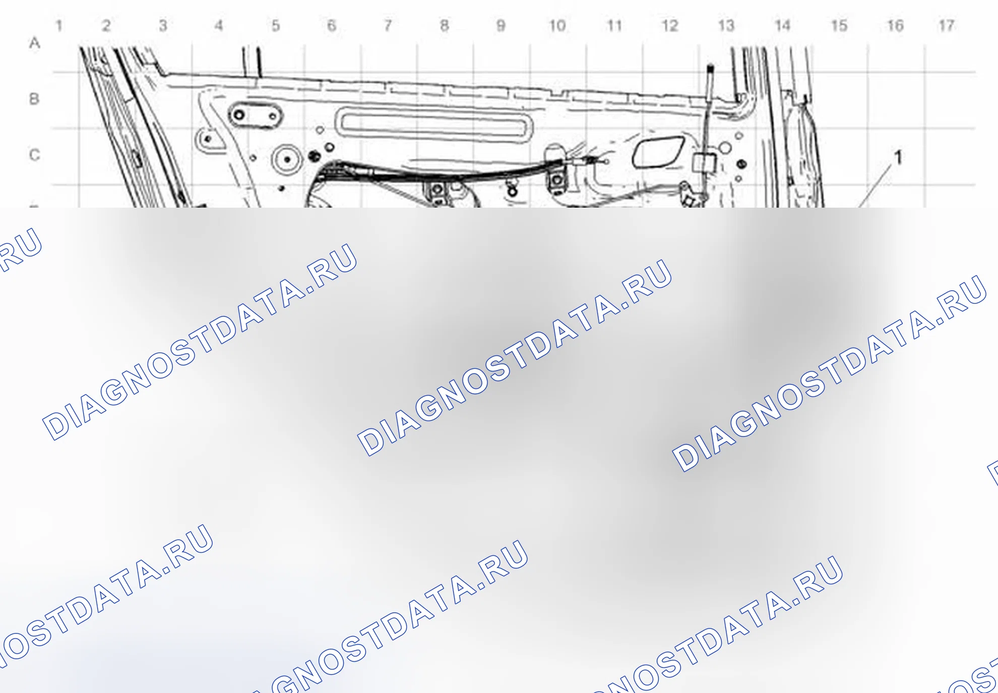 Рис. 37: Прокладка кабелей левой задней двери. Chevrolet Sonic I