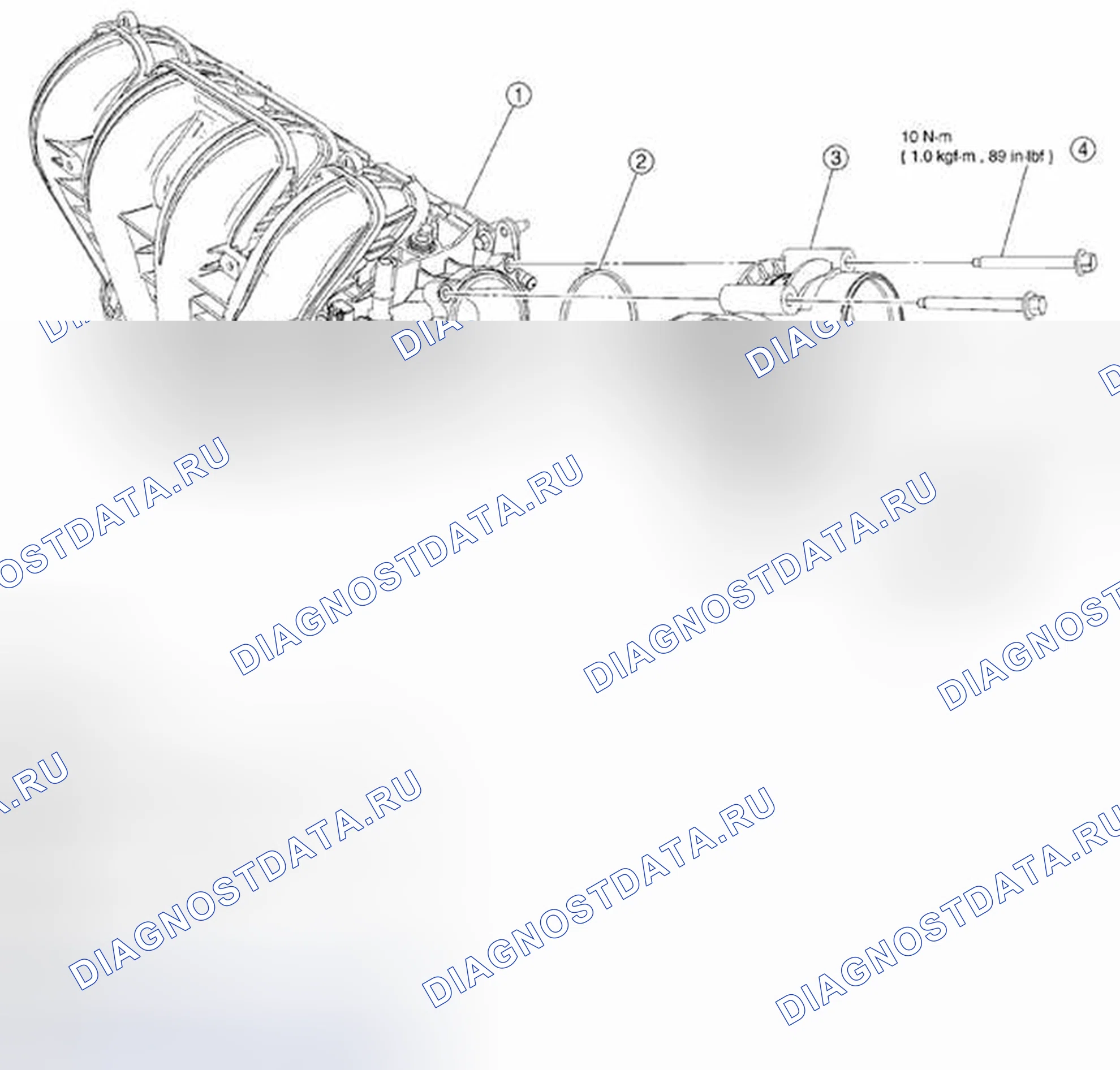 Рис. 998: ДЕМОНТАЖ / МОНТАЖ КОРПУСА ДРОССЕЛЬНОЙ ЗАСЛОНКИ - ГИБРИД. Mazda Tribute II