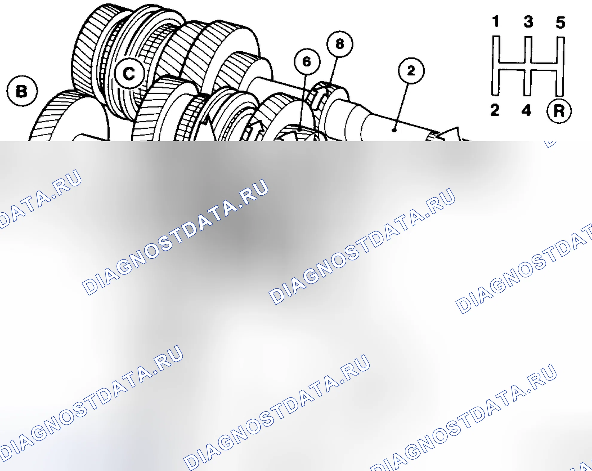 Рис. 1132: Дублирующая (обратная) передача. Volvo C70 I