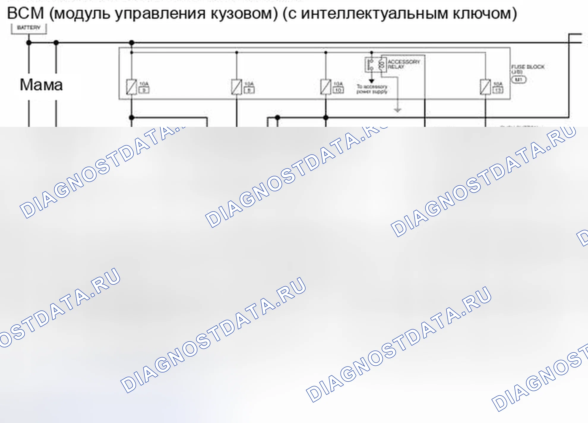 Рис. 39: С ИНТЕЛЛЕКТУАЛЬНЫМ КЛЮЧОМ: электросхема - BCM. Nissan Cube III