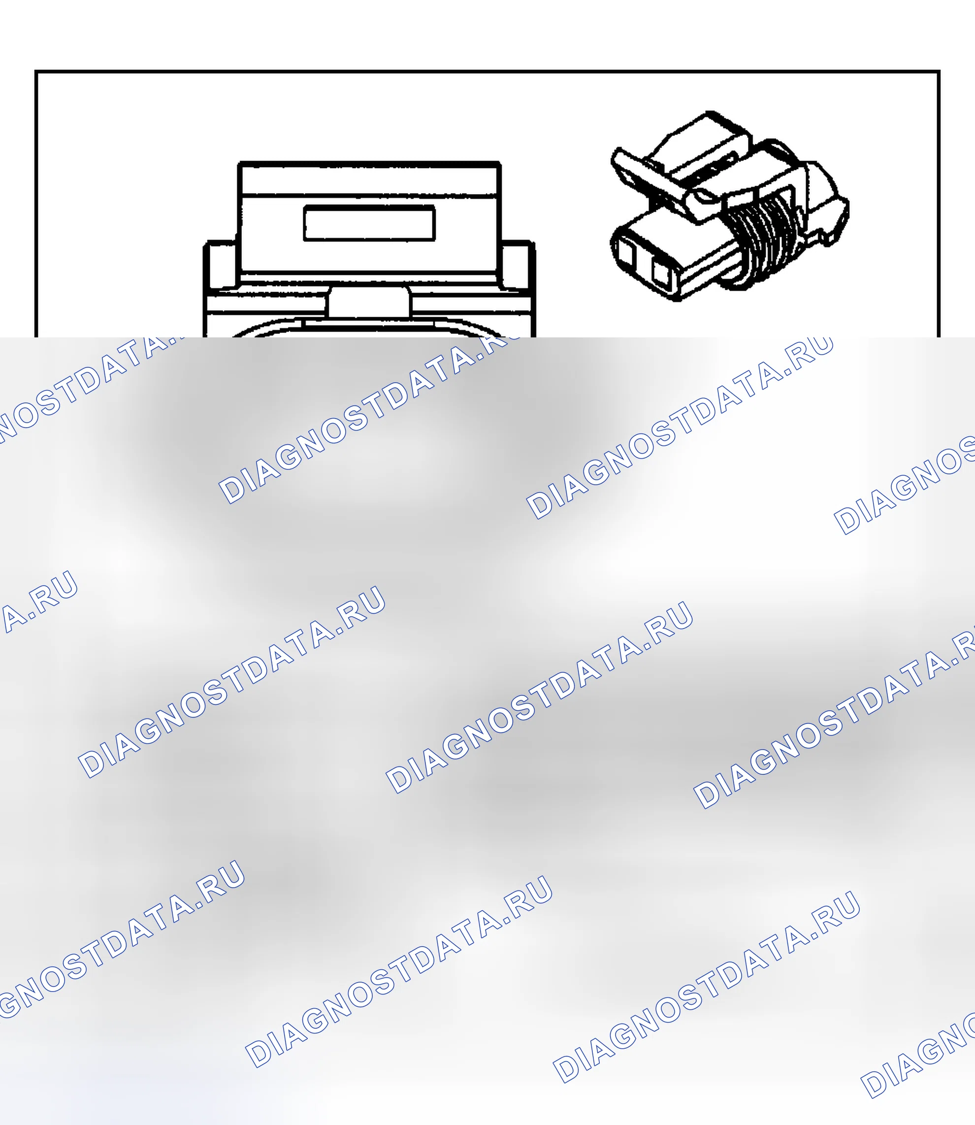 Рис. 12: Вид с торца соединителя звуковые сигналы. GMC Cab & Chassis Sierra 3500 GMT800 early