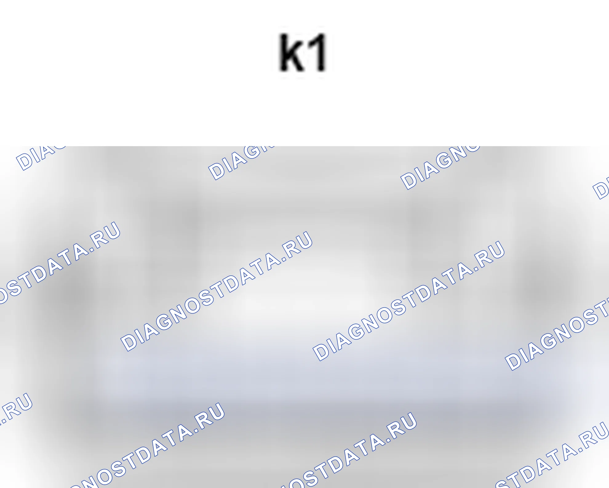 Рис. 1642: Вид с торца разъема блока ECU датчика разбития стекла (k1). Toyota Camry XV50