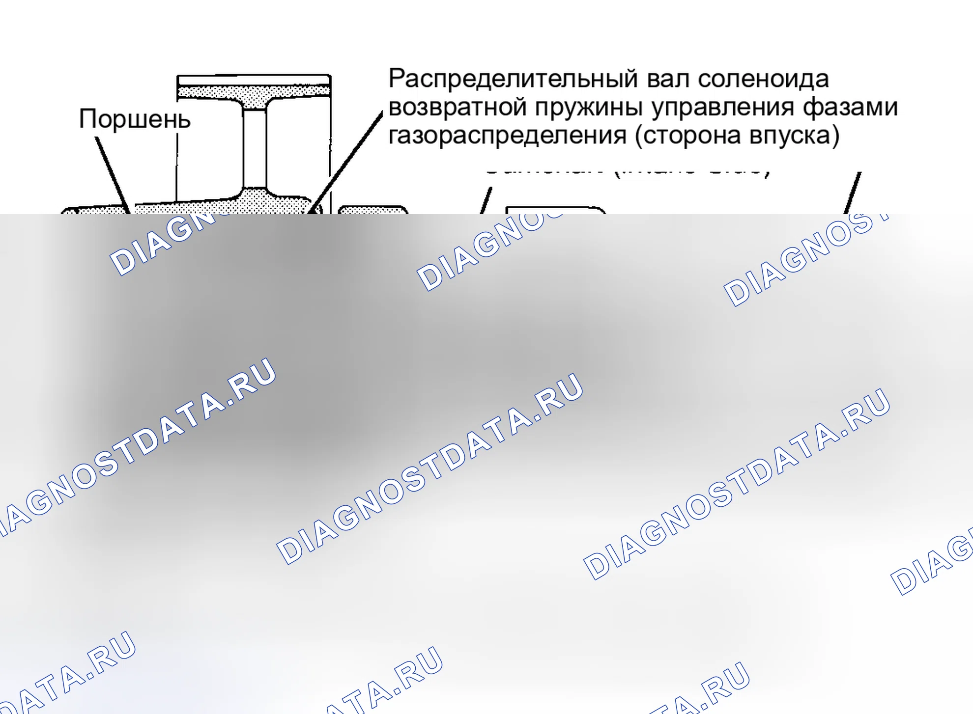Рис. 2: Компоненты системы управления фазами газораспределения (300ZX показаны; Nx 1.6L и Sentra 1.6L аналогичные). Nissan Stanza III