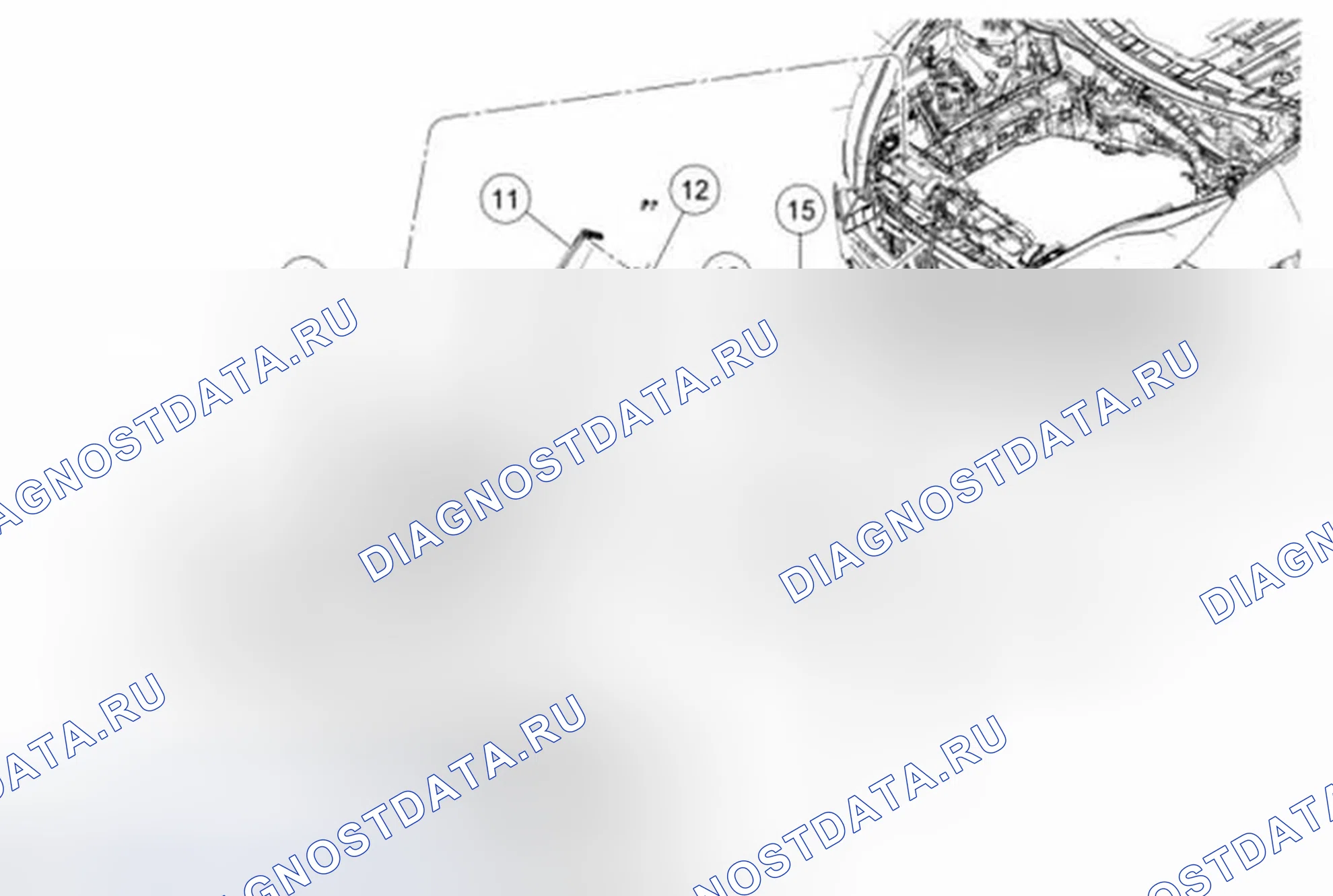Рис. 39: Бампер - разнесенный вид, вид спереди. Ford Fiesta Mk6