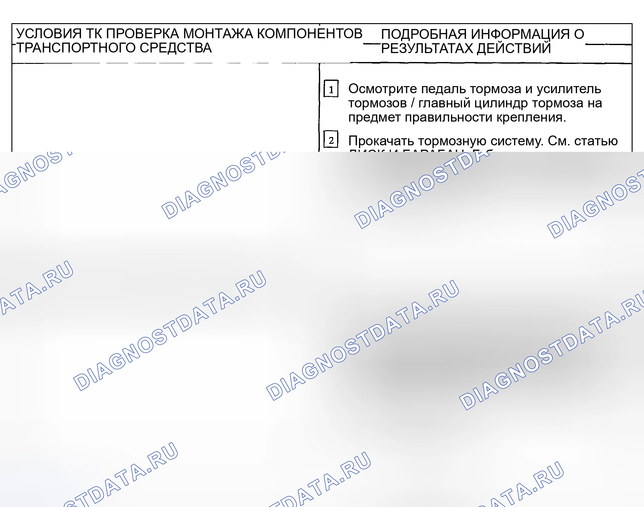 Рис. 40: ТОЧЕЧНОЕ ИСПЫТАНИЕ J: ГУБЧАТАЯ ПЕДАЛЬ ТОРМОЗА БЕЗ ПРЕДУПРЕЖДАЮЩЕГО ИНДИКАТОРА. Hyundai Pony I