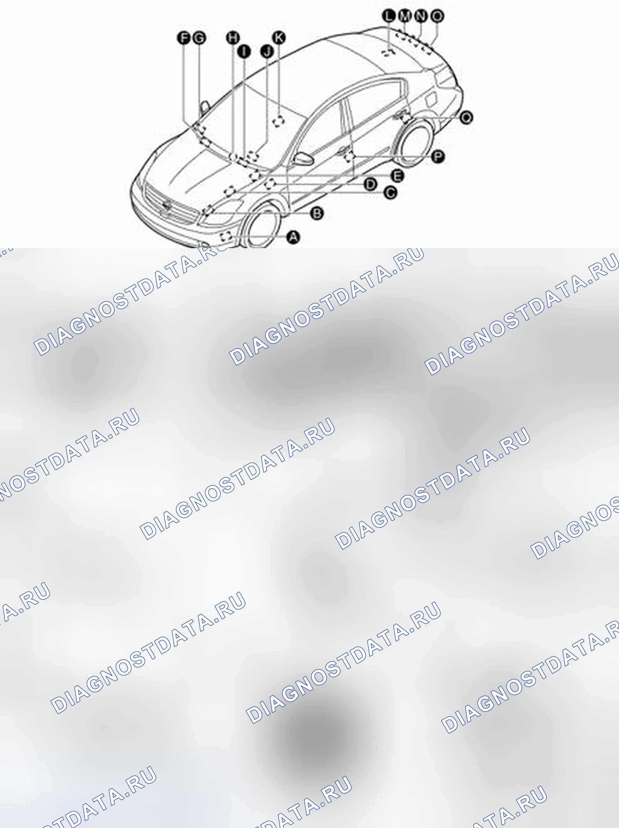 Рис. 1100: ПЕРЕКЛЮЧАТЕЛЬ ЗАПРОСА ДВЕРИ: Расположение компонентов. Nissan Altima L32 рестайлинг