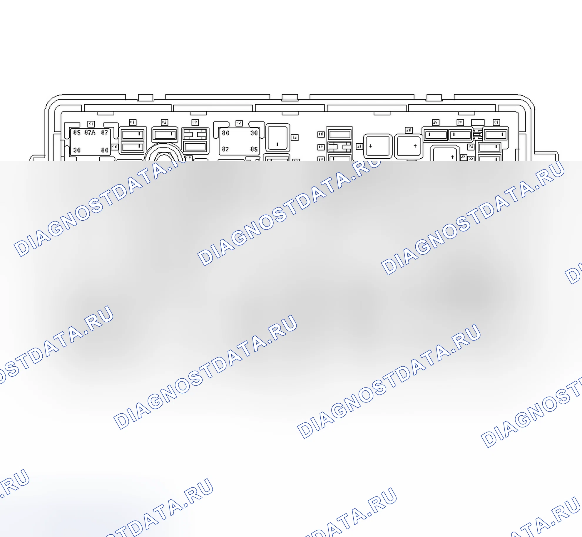 Рис. 4: Блок предохранителей X50A - вид сверху под капотом (Lkw). Chevrolet Malibu VIII рестайлинг